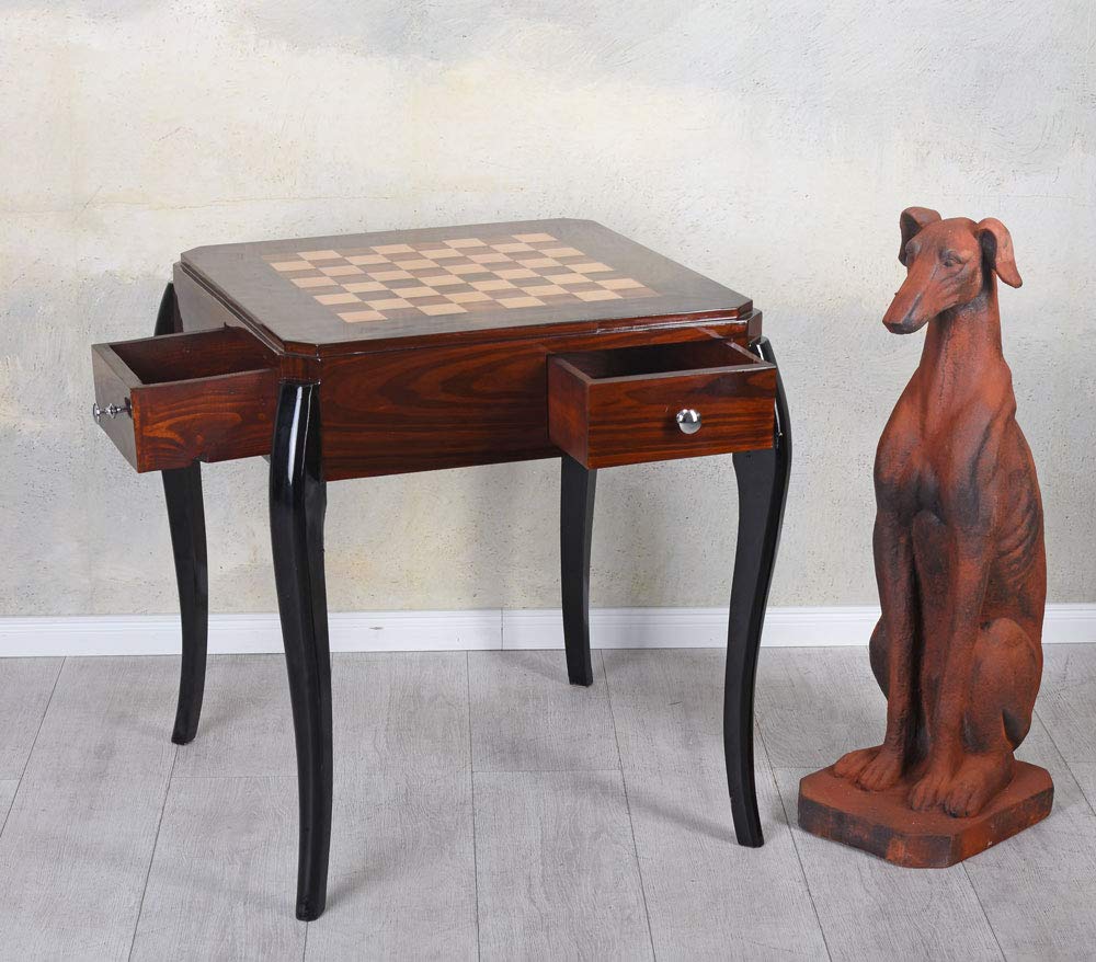 Spieltisch Schachtisch Massivholz Kartentisch 64x64 cm Braun Holztisch Antik cat952 Palazzo Exklusiv