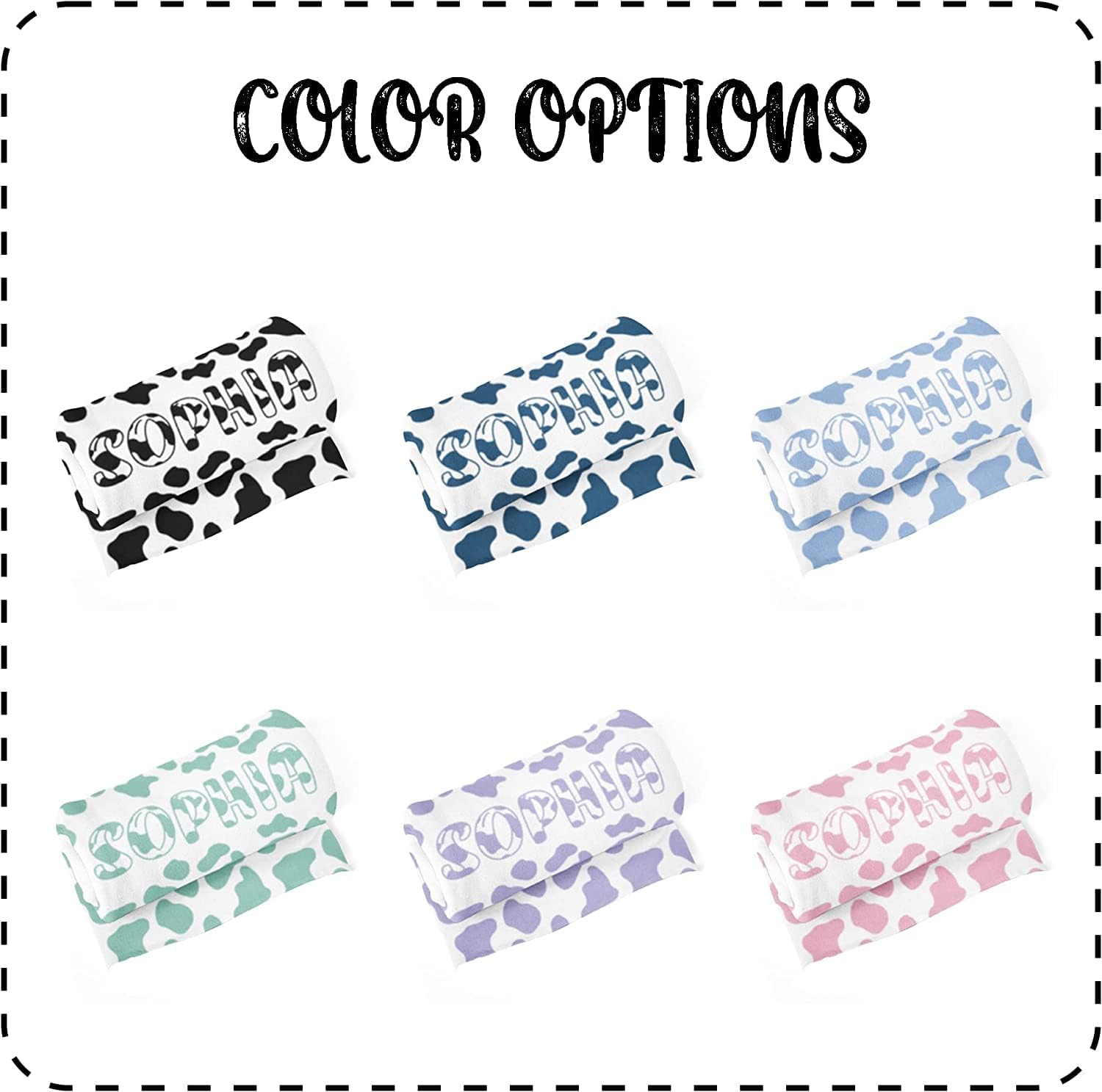 Custom Name Blankets with Cow Design for Baby Girls 60"x80" - Personalized Cow Blanket with for Kids - Cute Cow Throw Blanket - Customized Swadding Blanket for Toddler Super Soft