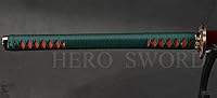 Vista 3 de HERO SWORD Hecho a mano Naginata Combat Damasco Doblado Acero Japonés Samurai Espada Espada Espada Espiga Completa Hoja Muy Afilada