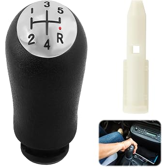 5-speed gear knob car gear shift knob lever gear shifter knob with adapter for Renault Clio 3 III Clio 4 Renault Megane II Renault Scenic II Renault Kangoo gear knob black