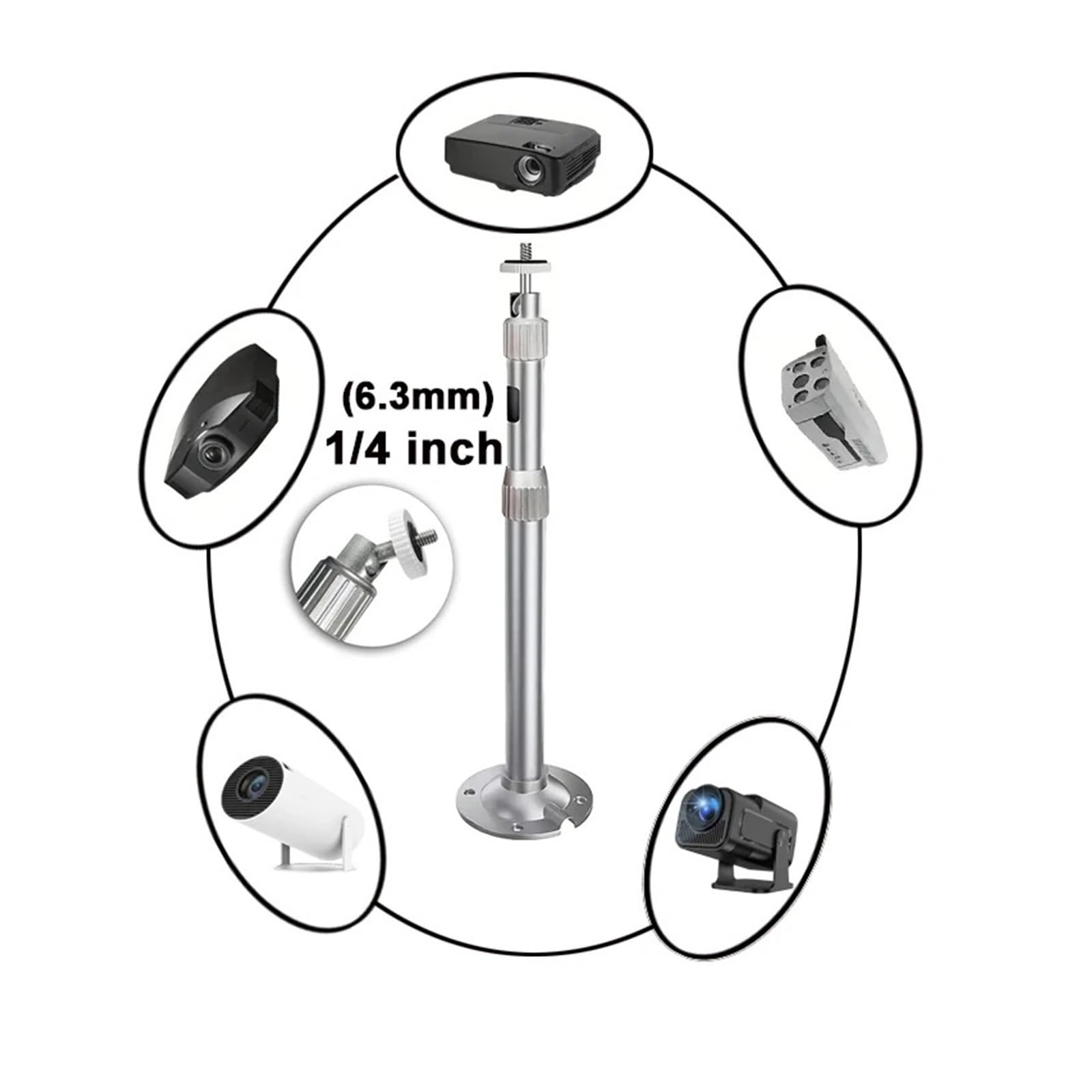 Trípode for proyector, 20/40/60 cm, 1/4", HY300 Pro HY320