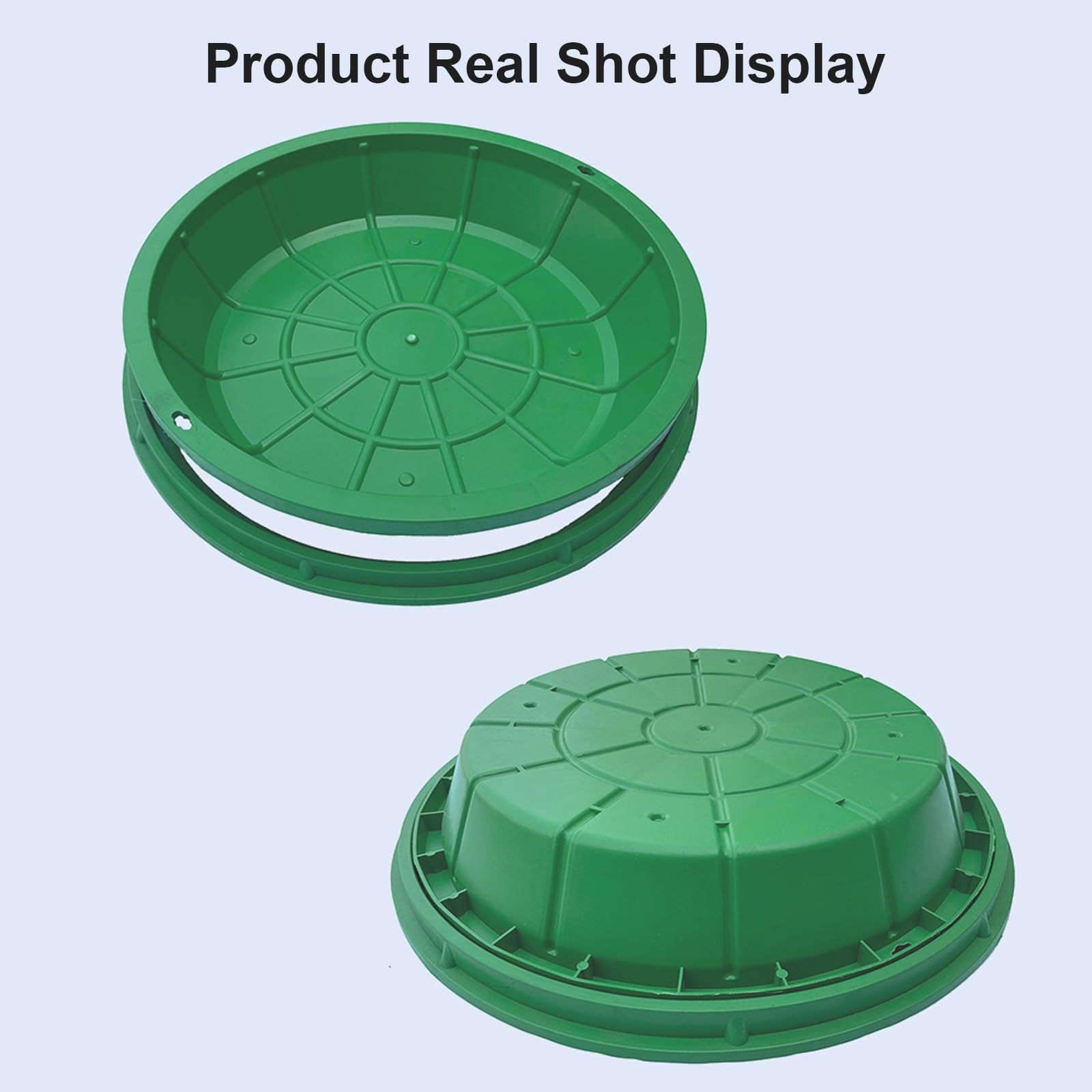 Coperchi Pozzetti in Plastica, Chiusino Pozzetto per Fosse Settiche con Base, Tombino per Fognature in Vaso D'erba per Giardini, Prati e Cortili(70 * 12cm/27.6 * 4.7in)