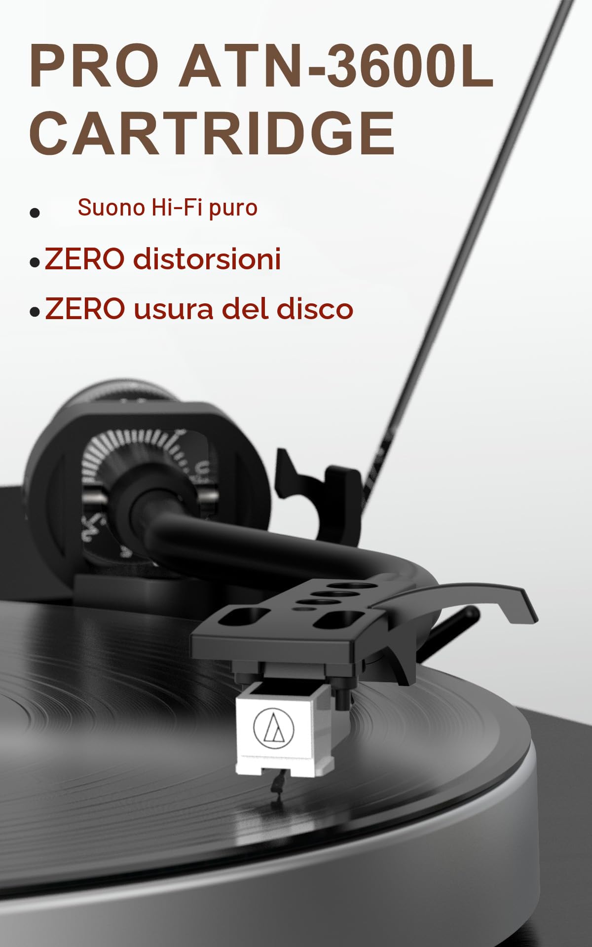 Giradischi con Altoparlanti Incorporati, Giradischi Vinile Bluetooth 2 Velocità 33/45 RPM Auto-Off