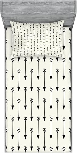 Miniatura 159 de Ambesonne Juego de sábanas bajeras y fundas de almohada, diseño retro de los videojuegos con botones de joystick vintage de los años 80 y 90, diseño