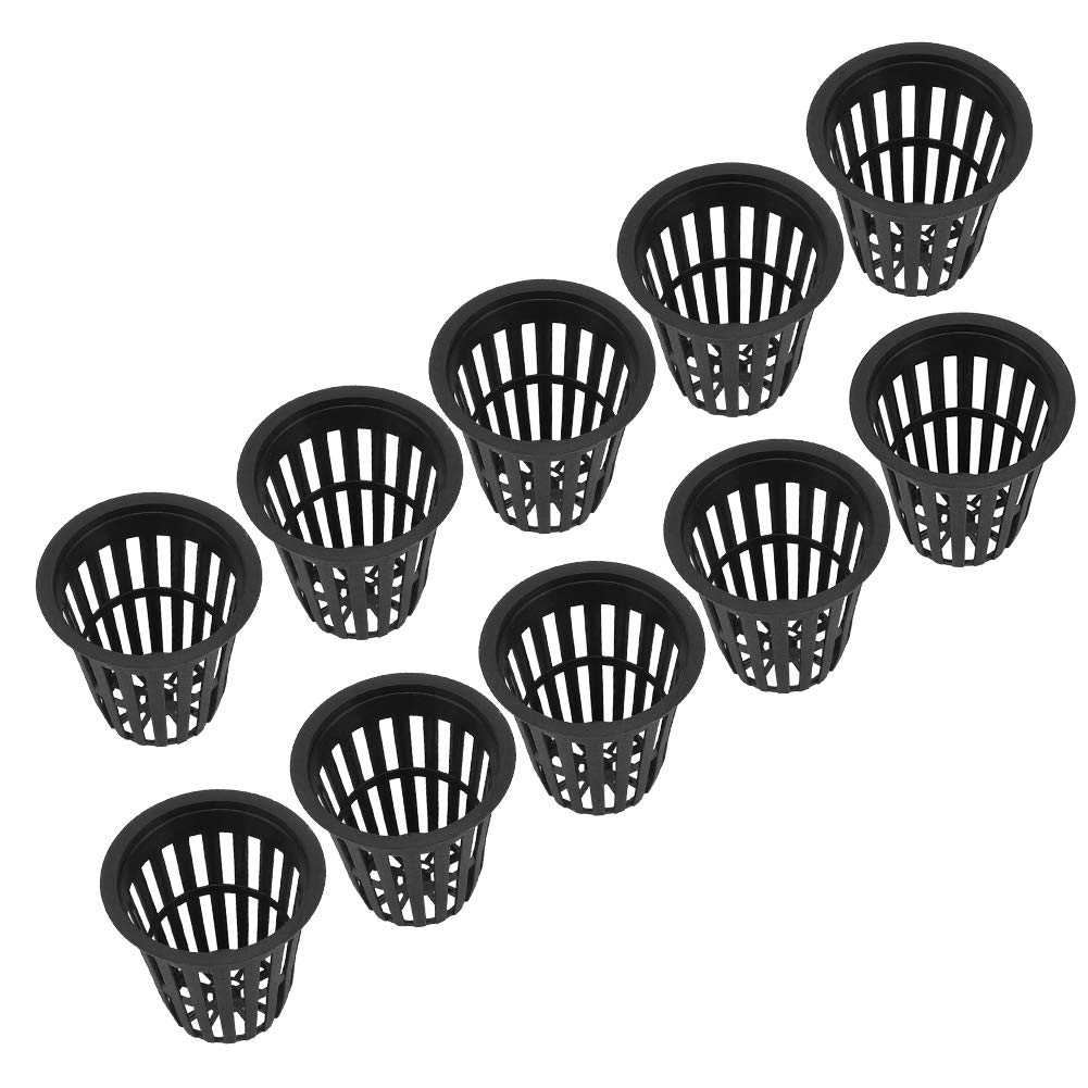 Hyuduo Black 10 Pcs Mesh Plant Pots, Garden Pond Plant Pots, Water Plant Basket For Lily And Other Aquatic Plants(Black),Hydroponic Planting Supplies