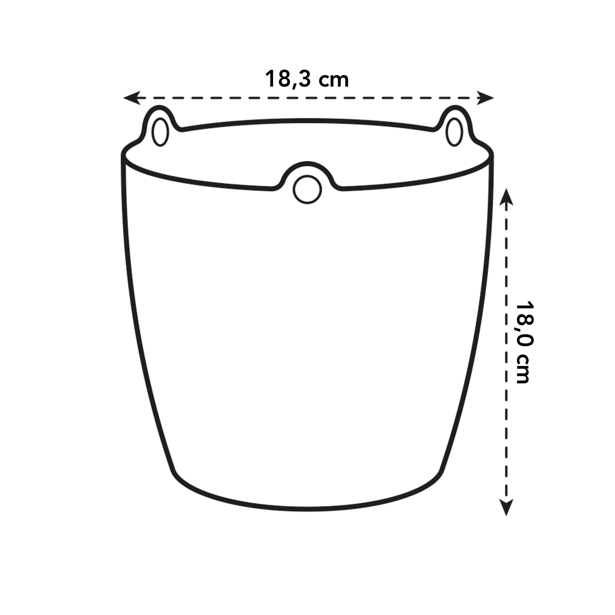 elho Brussels Hängeampel 18 - Blumentopf Hängend - Pflanzentopf für Innen - 100% recyceltes Plastik - Ø 18.3 x H 18.0 cm - Weiß/Weiss (Packung mit 4)