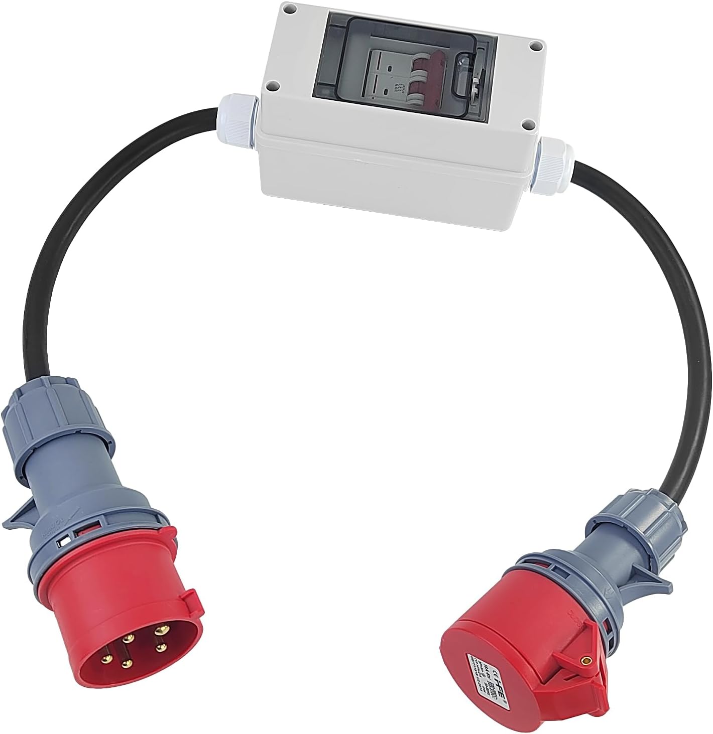 Adapter 32A Auf 16A - Gummi Verlängerungskabel 1m Für Camping & Werkstatt