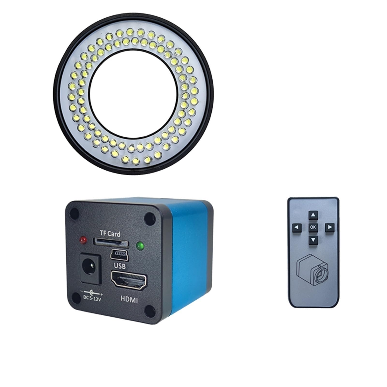 48MP 22MP 14MP Video Industriale Saldatura Digitale Riparazione Microscopio Fotocamera C Mount Lente Anello Luminoso A LED(22MP with Light)
