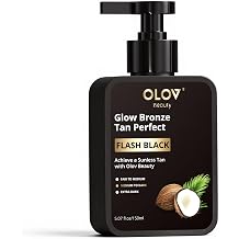 OLOV BEAUTY Self Tanning Lotion -Sunless Tanner with Shea Butter and Coconut Oil Natural Ingredients for Sensitive Skin Moisturising Fake Tan Customisable Medium to Dark 5 fl oz