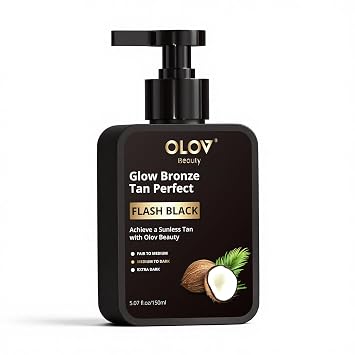 OLOV BEAUTY Self Tanning Lotion -Self Tanner with Shea Butter and Coconut Oil Natural Ingredients for Sensitive Skin Sunless&Moisturising Customisable Medium Dark Fake Tan 5.07 fl oz