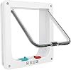 Thin Cat Door for Windows Pet Doors and Sliding Door Security Pet Door with 4-Way Lock Weatherproof Cat Flap for Thin Door and Wall Medium 6.7 x 6.3 inches