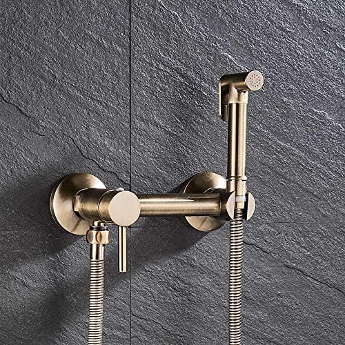 Chrome/Antique Bronze Bidet Shower Faucets Brass Hygienic Shower Spray Airbrush Tap Hot & Cold Mixer Toilet Spray Bidet Shower (Color : Antique Bronze B)