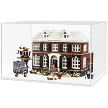 Large Acrylic Display Case for Lego Home Alone House 21330 21338 75574 for Models Figures - Assemble Dustproof Thickened Clear Display Box Cabinet White, 50x40x30 cm