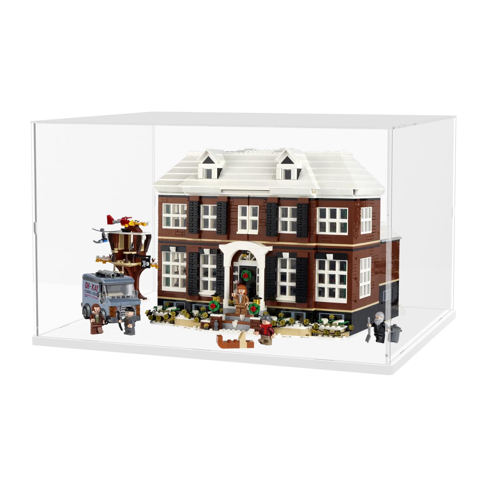 Choowin Large Acrylic Display Case for Lego Home Alone House 21330 21338 75574 for Lego Display Thickened Clear Acrylic Display Cases for Collectibles Assemble Dustproof Display Box(White Base) โ image 1