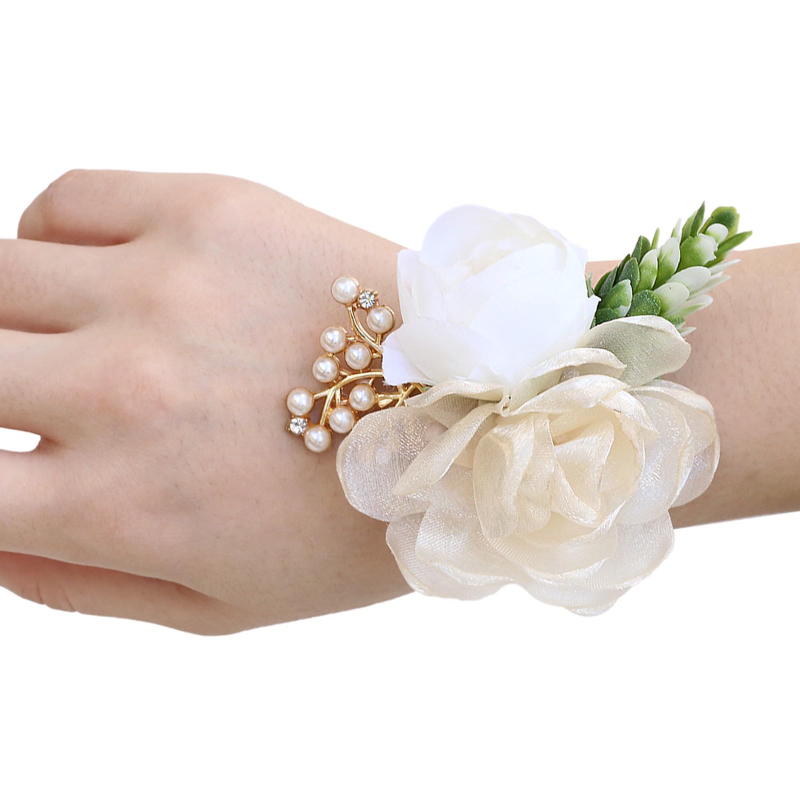 ZBIianxer Luxury Silk Wrist Corsage for Bridal Party Prom Night Dance Event Rehearsal Dinner Accessories Wedding Wrist Flower Silk Ribbon Bridal Photography