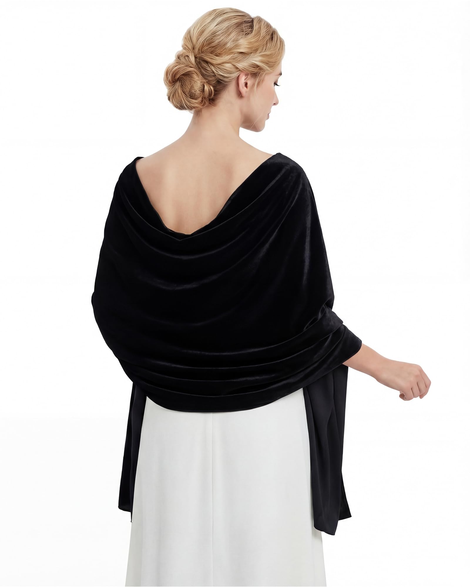 Women Velvet Scarfs Shawls and Wraps for Evening Dresses Wedding Bridal Scarves Formal Cover up Dress Accessories