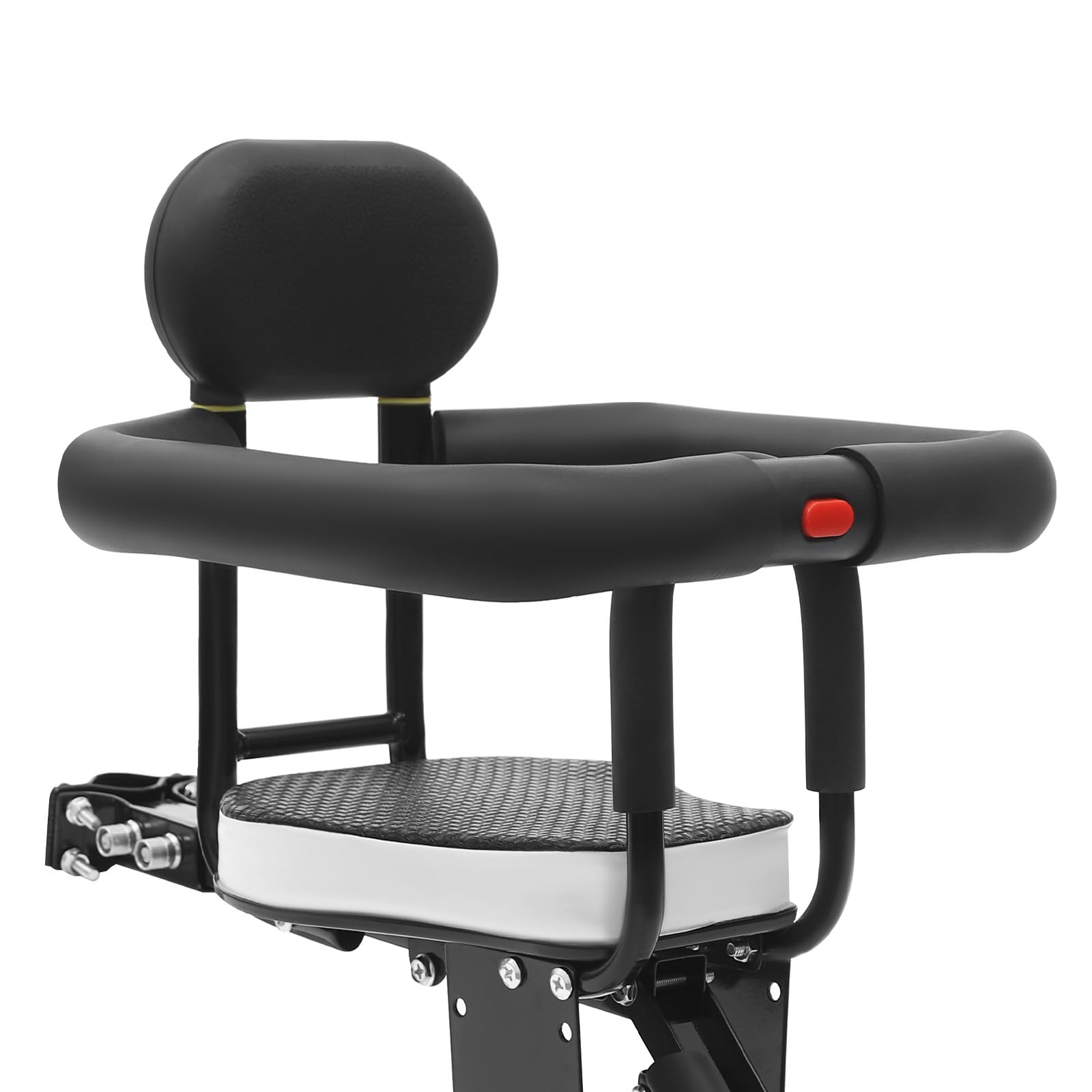 Asiento infantil delantero para bicicleta, fijación en dos puntos, estabilidad, asiento delantero con respaldo y reposabrazos, para bicicletas de montaña, bicicletas de ciudad y bicicletas
