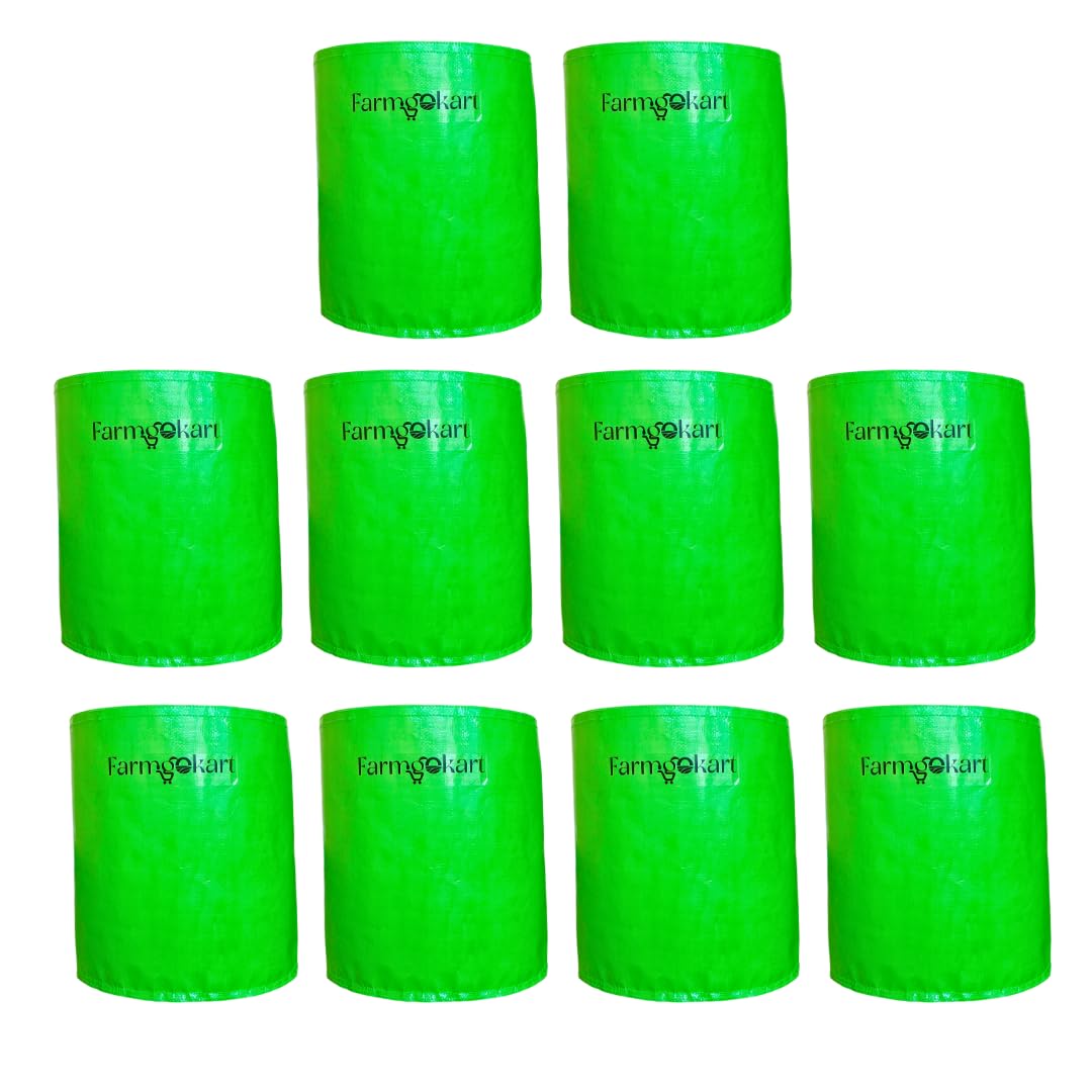 farmgokart | 15 INCH (H) x 15 INCH (W) Plants Grow Bags | HDPE UV Protected 300 Micron Round Green Colour | Pack of 10 | (B0CKDRHZ4X) Amazon Price History, Amazon Price Tracker