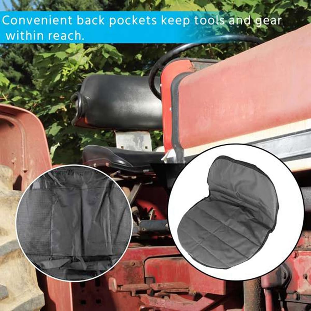 Universal para Asiento de Tractor, Cortacésped, Acolchada, Cómoda, Bolsa de Almacenamiento, Mediana (Gris)