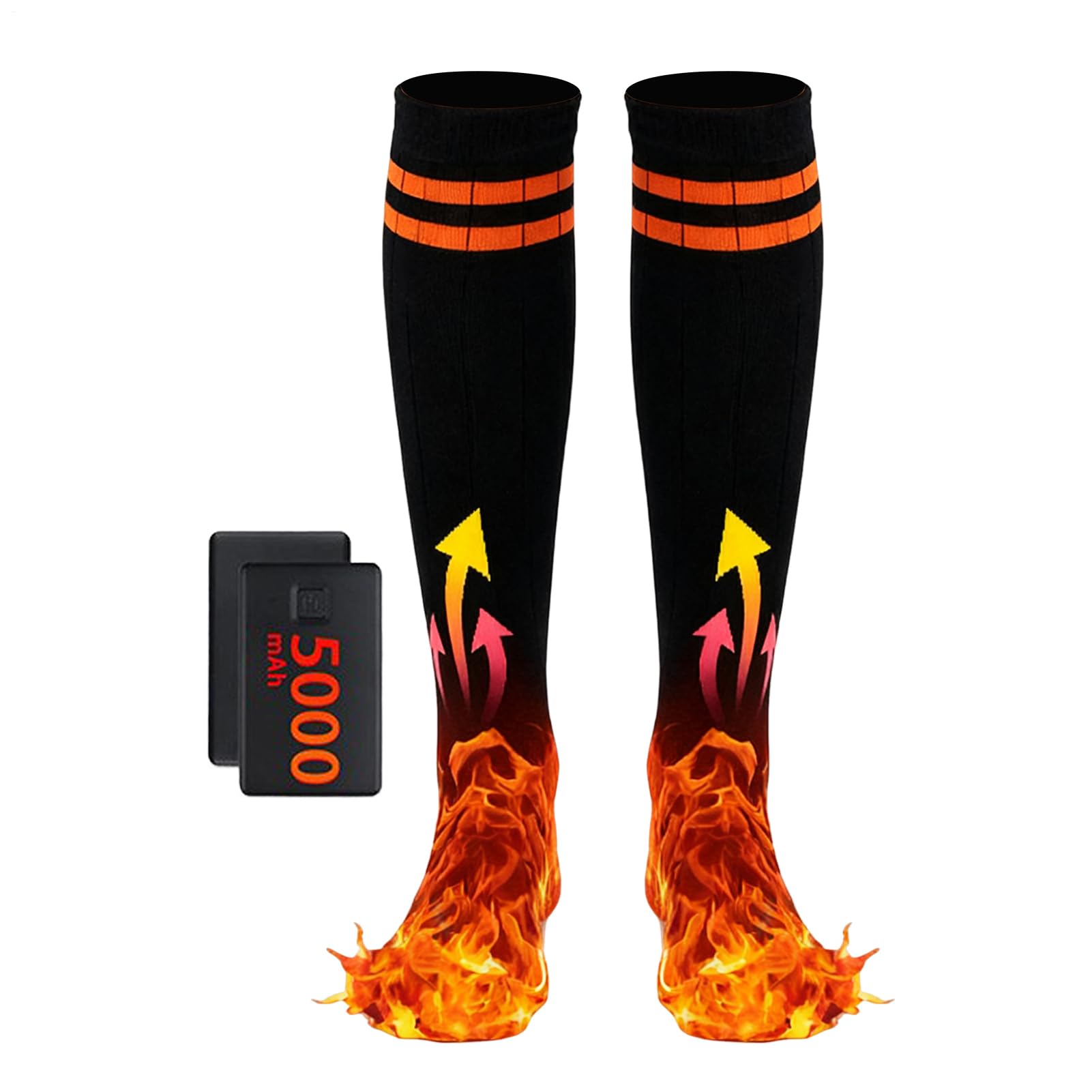 Chaussettes chauffantes application bas électriques 5000mAh pour ski - 8