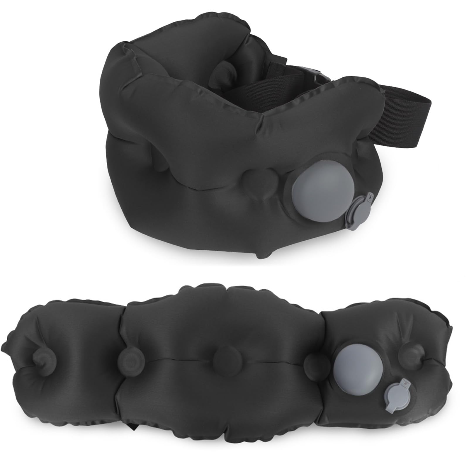 Guerity Inflatable Lumbar Pillow for Airplane Travel, Lumbar Support Pillow Inflatable Travel Pillows, Back support Pillow Lumbar Support Cushion for Office Chair Car (Black) — image 1