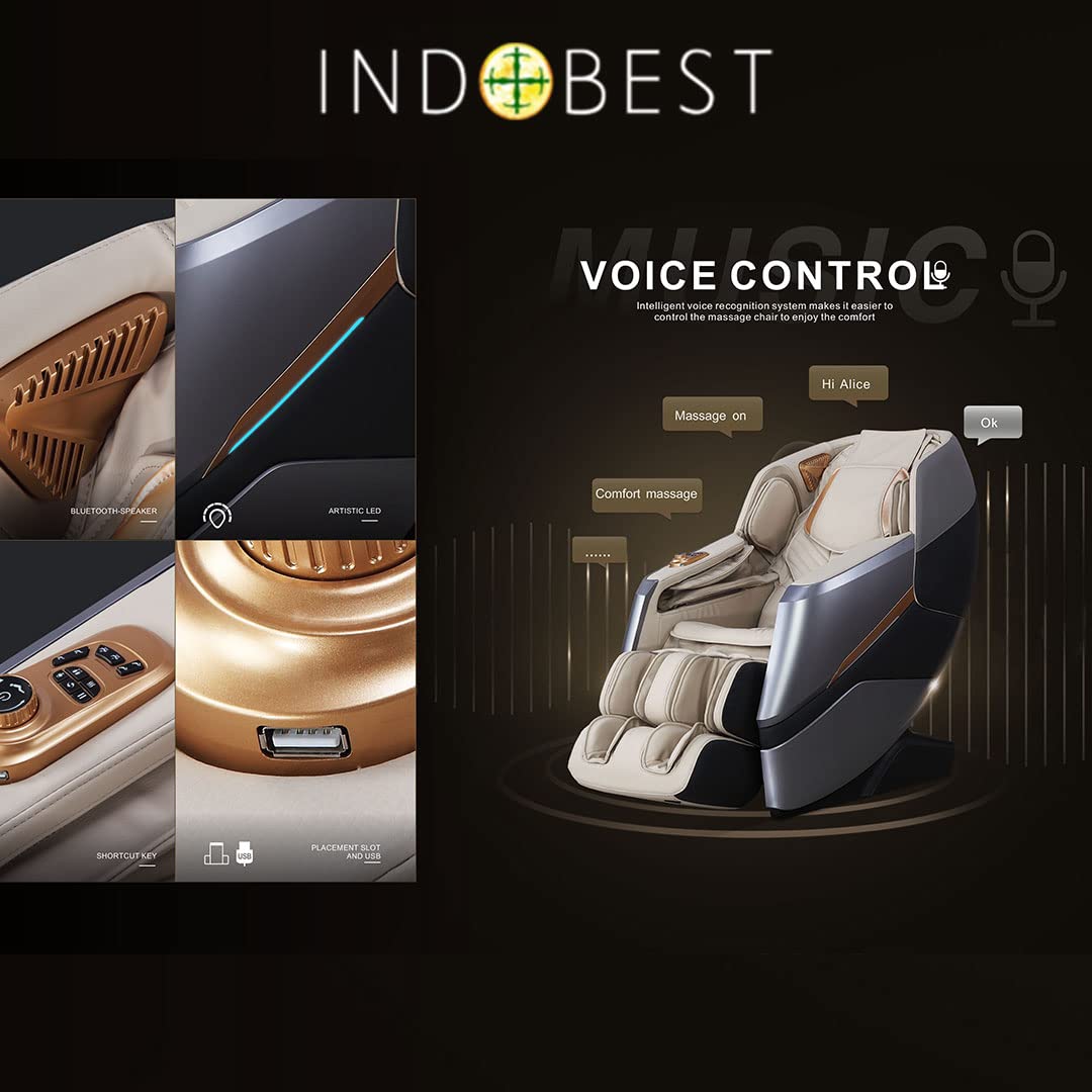 Indo Best Tranquil 4D Massage Chair | Bluetooth connectivity zero gravity | Home Collection for Full Body with 18 auto welfare programs. Body stretch, rollers, heating, knead, back rest Indo Best Tranquil 4D Massage Chair | Bluetooth connectivity zero gravity | Home Collection for Full Body with 18 auto welfare programs. Body stretch, rollers, heating, knead, back rest