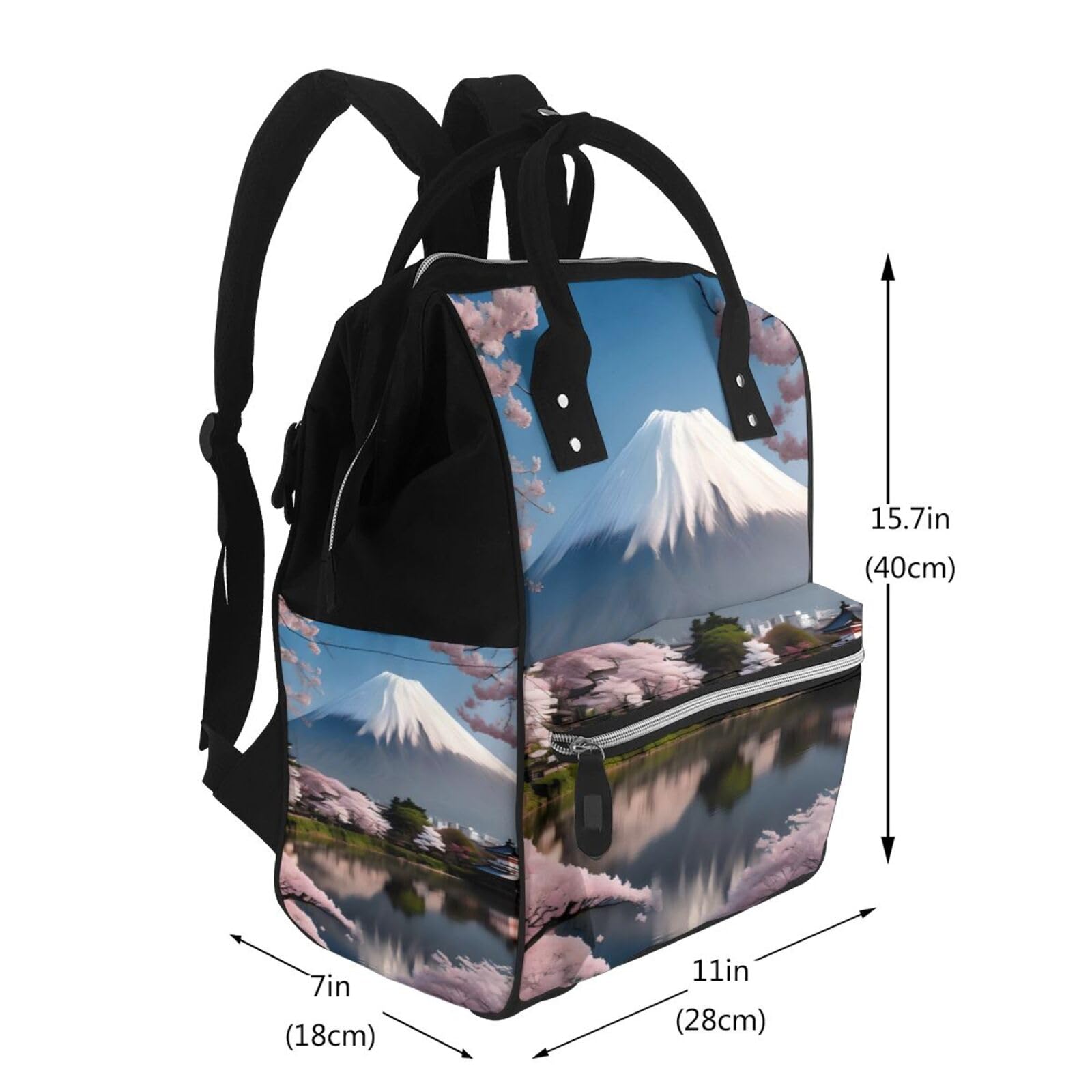 Monte Fuji all'inizio della primavera Durable Pañaleras Para Bebe - Versatile borsa per pannolini zaino e borsa per pannolini per mamme e papà