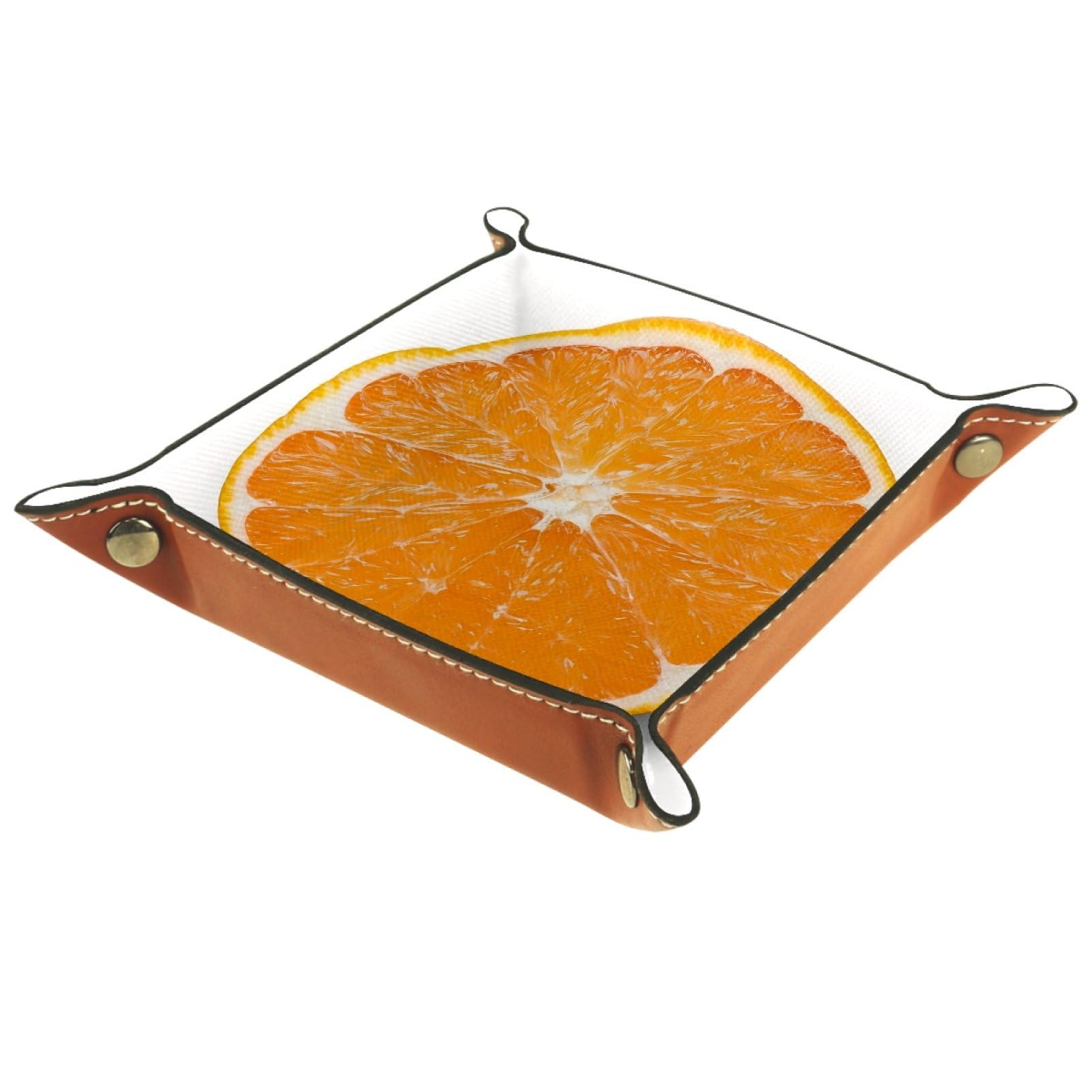 VAPOKF Orange Portable Dice Rolling Tray, Microfiber Leather Dice Holder Game Box for D&D, RPG, Table Games or Desktop Phone Key Storage, 20.5 × 20.5 cm