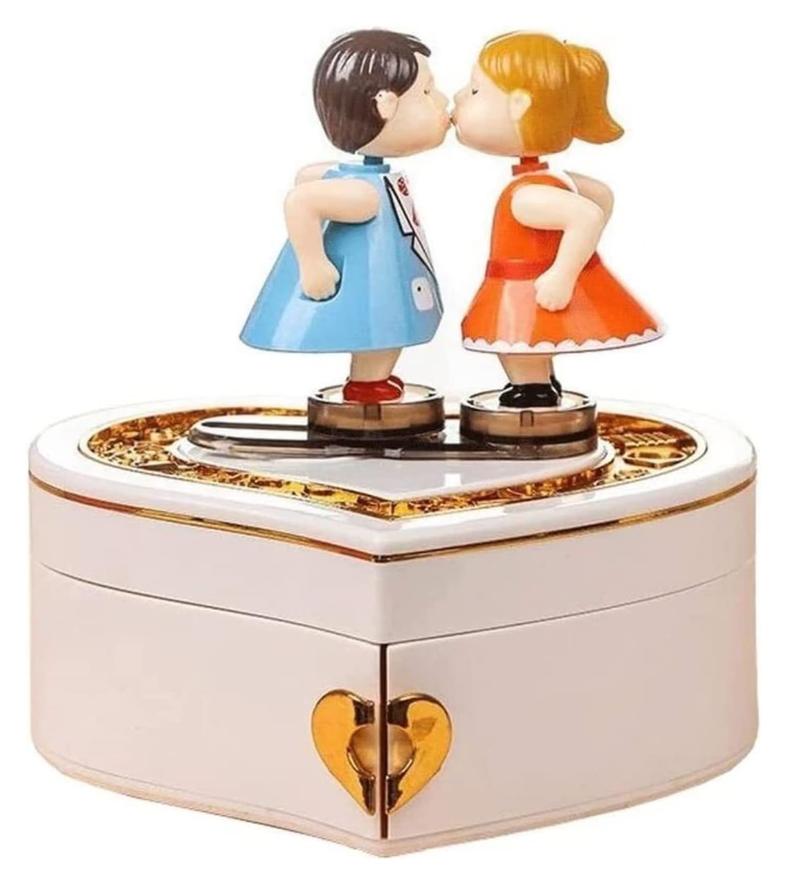 Amazon.com: Music Box Heart Shaped Musical Box with Kissing Couple