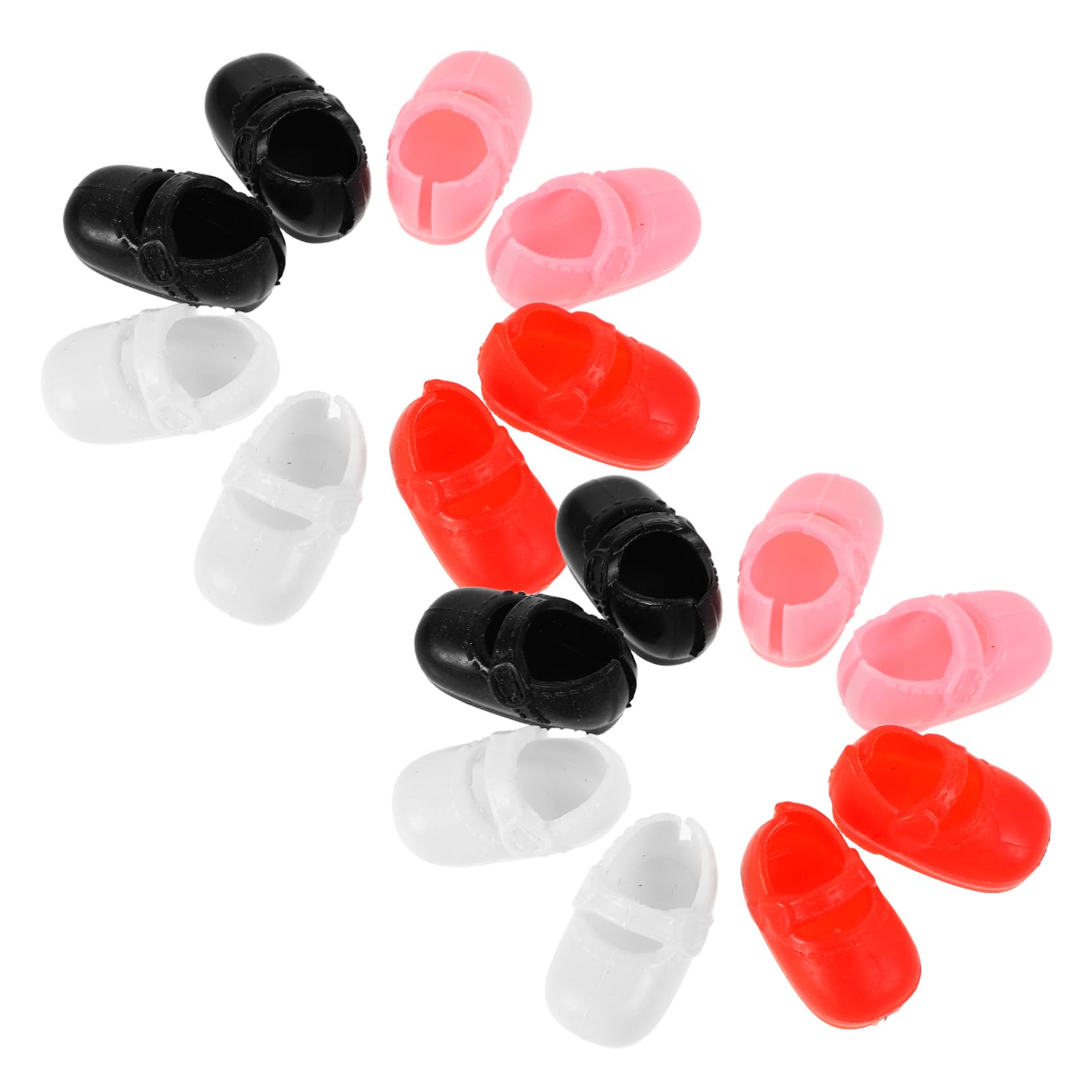 Toddmomy 8 Pairs Miniature Doll Shoes Flat Doll Accessories for Dolls Costume and House Decoration