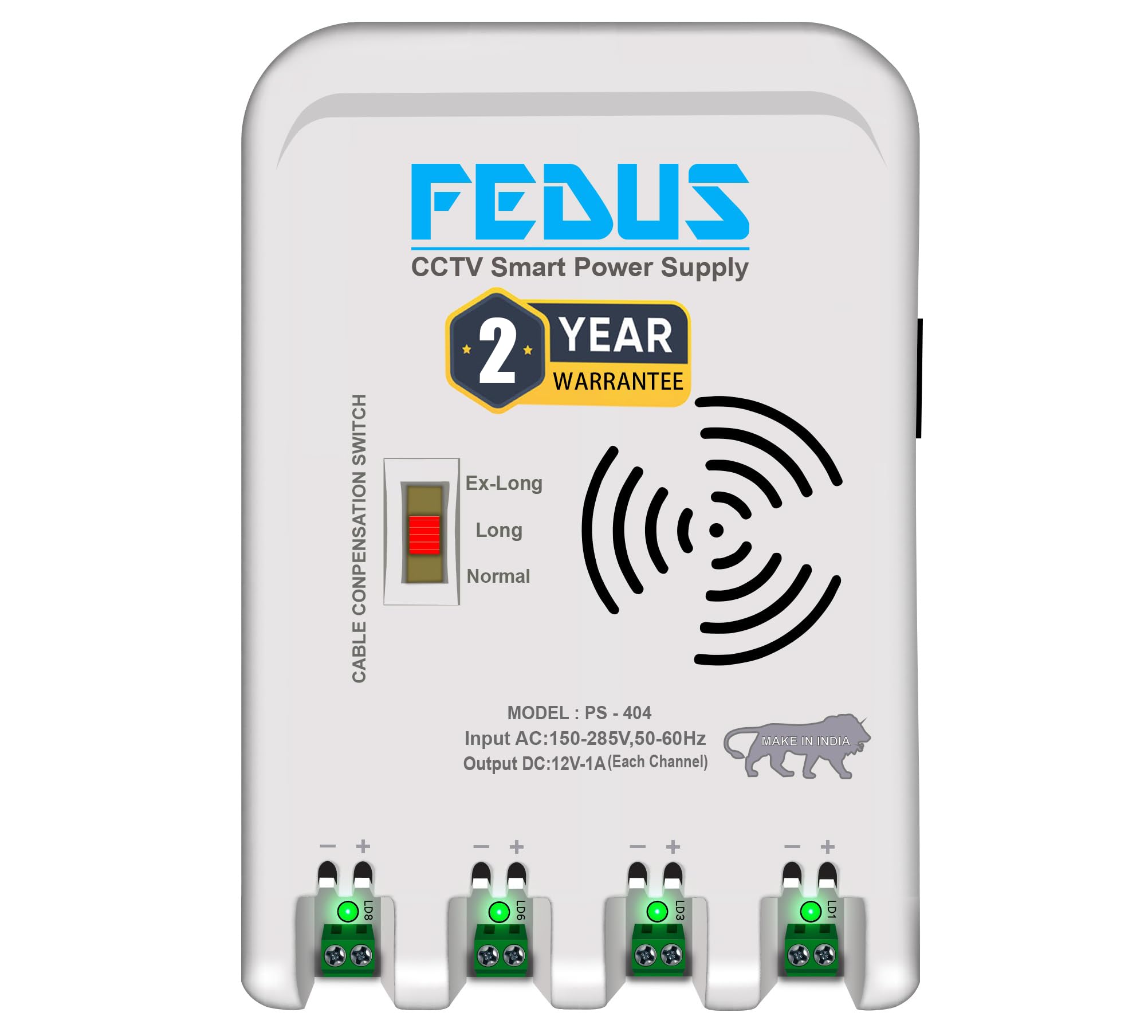 FEDUS 4 Channel SMPS for CCTV, Power Supply Adapter for up to 4 CCTV Security Cameras CCTV Power Supply SMPS, Power Supply Adapter for Video Surveillance Camera System, CCTV, Dome, Bullet Cameras