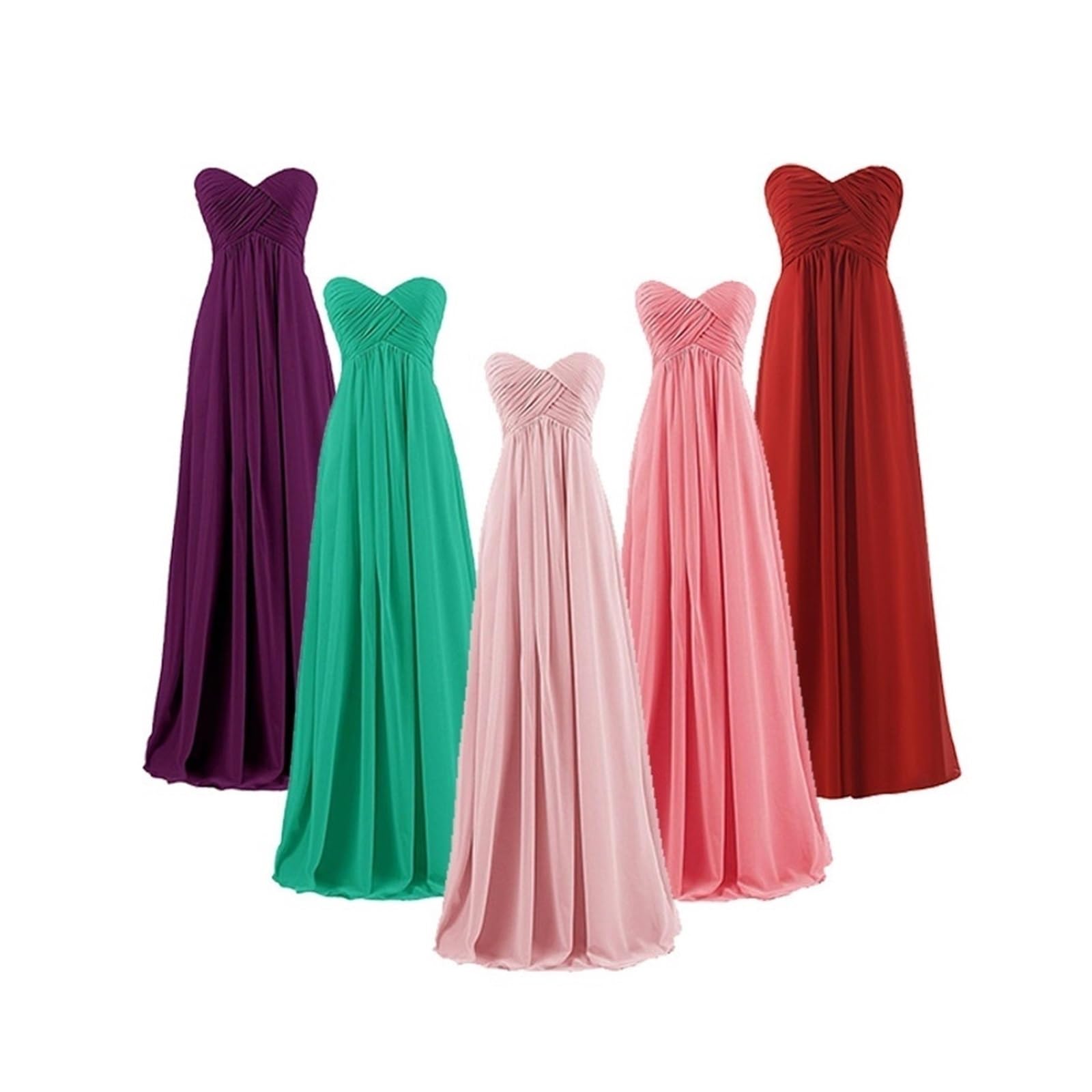 Vestido de Dama de Honor Largo sin Tirantes de Talla Grande en Color Rosa Burdeos, Vestido de Fiesta de Boda y graduación(NO.77 Grape Purple,12)