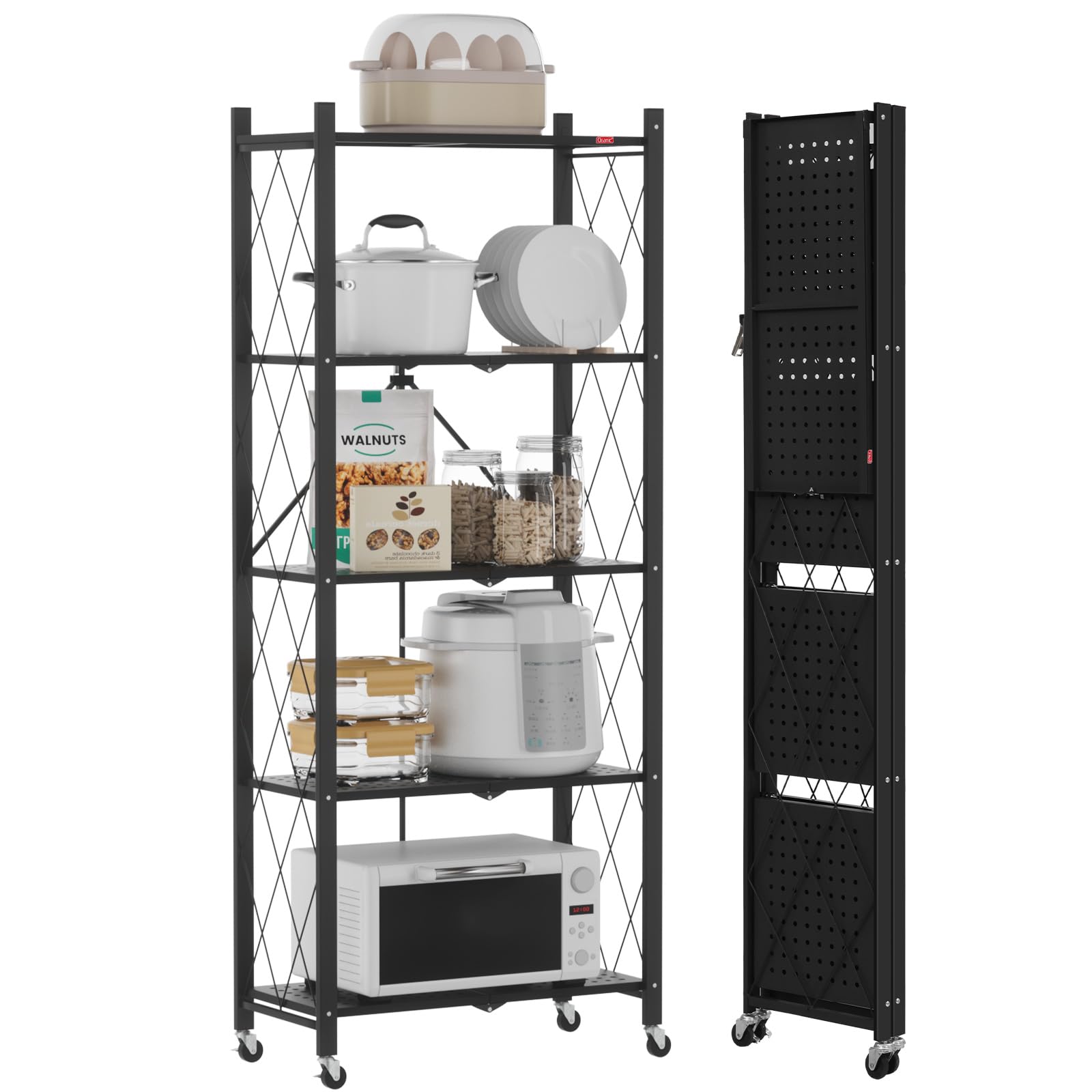 Étagère De Rangement Pliable à 2 Niveaux, Organisateur De Stockage Organisateur De Support Porte