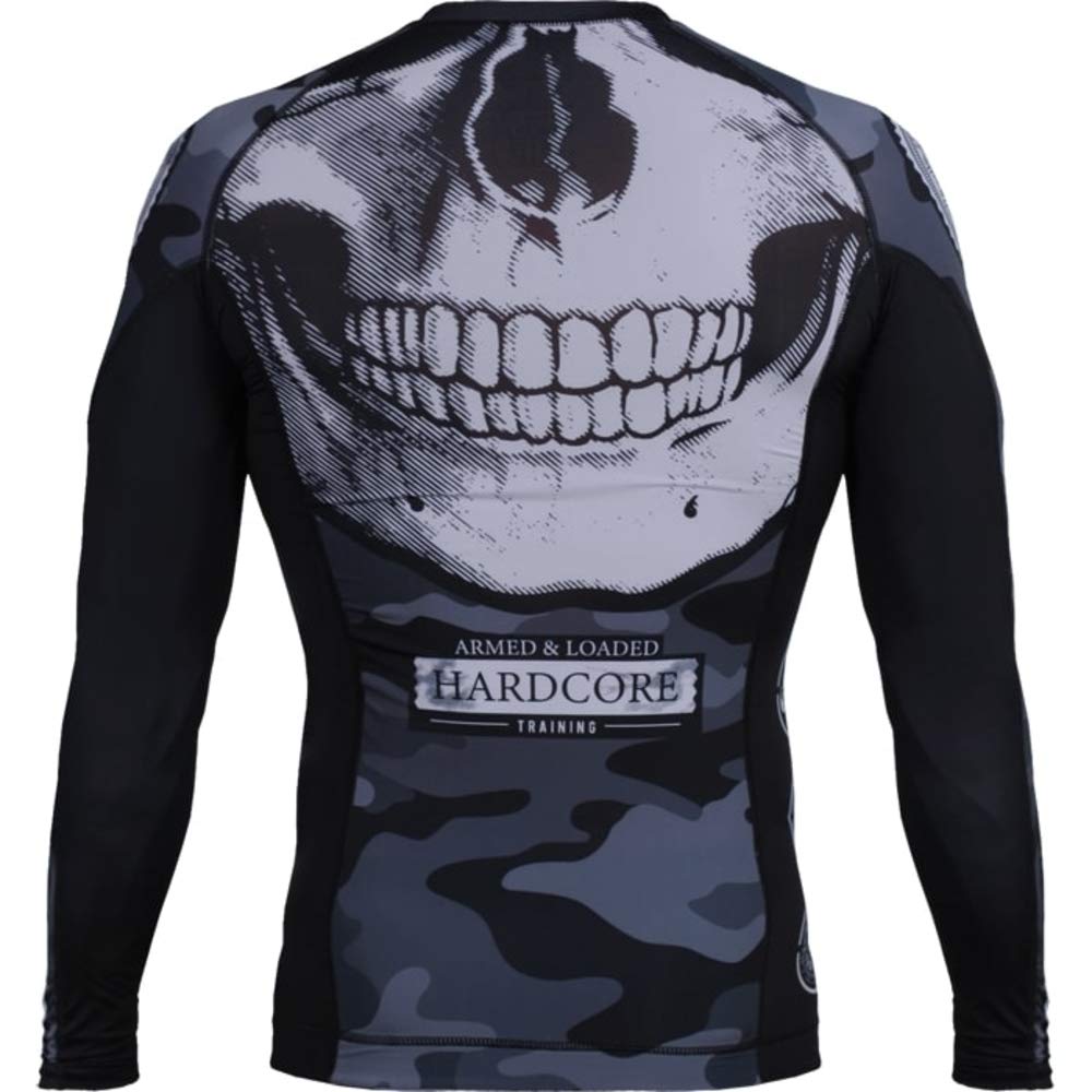 Hardcore Training Fear Zone Rash Guard Men's Camisa de Compresión Hombre MMA BJJ Boxeo Fitness Grappling No Gi