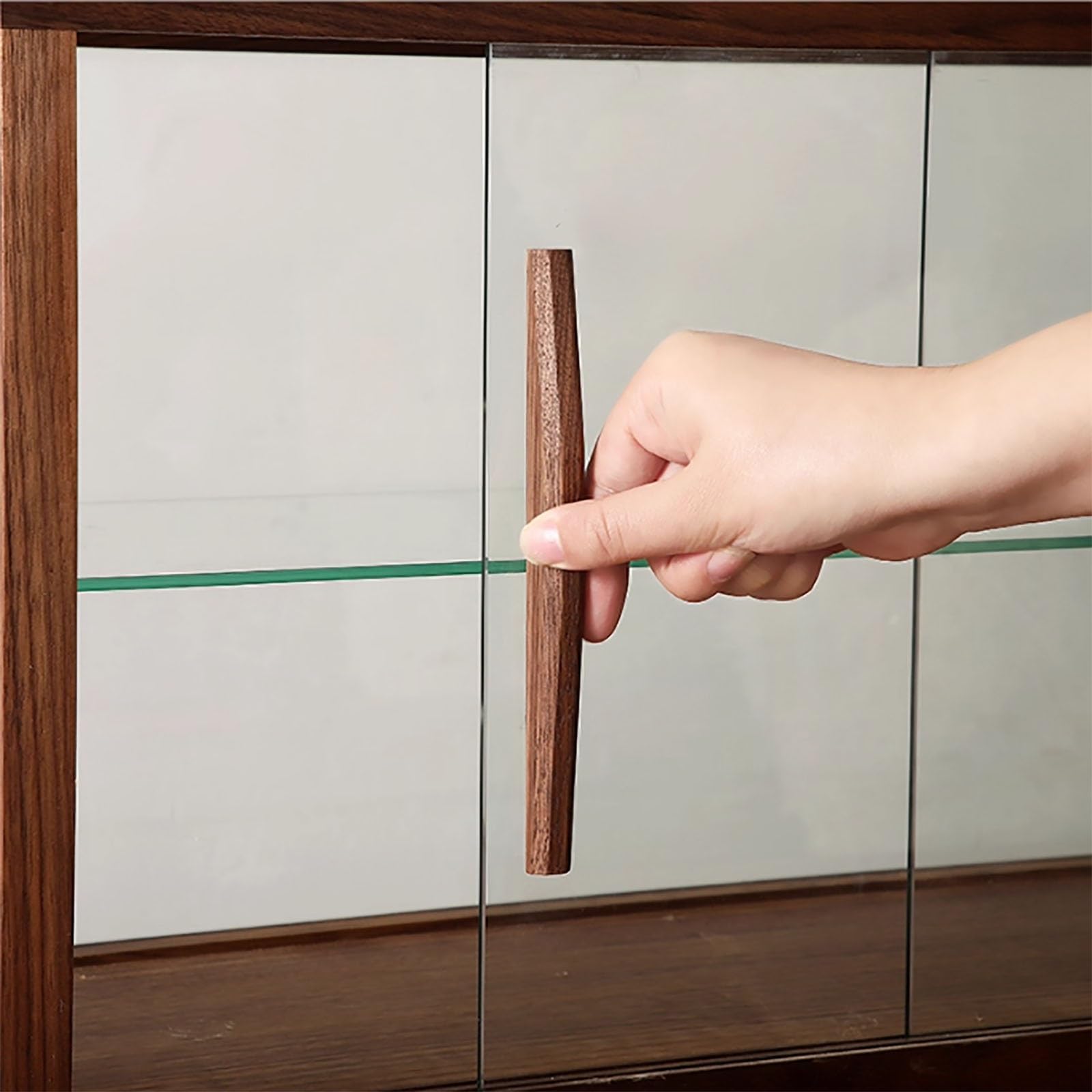 Vetrina espositiva per pane trasparente regolabile, vetrina espositiva da banco in legno con ante in vetro, vetrina espositiva per pasticceria in legno, adatta per panetterie e bar.(A,Single-Layer)