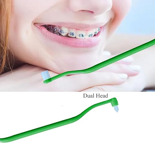 Miniatura 2 de 6 piezas de cepillo de dientes ortodóntico de doble extremo, cepillo de dientes de cabeza pequeña, cepillo de dientes para aparatos ortopédicos,
