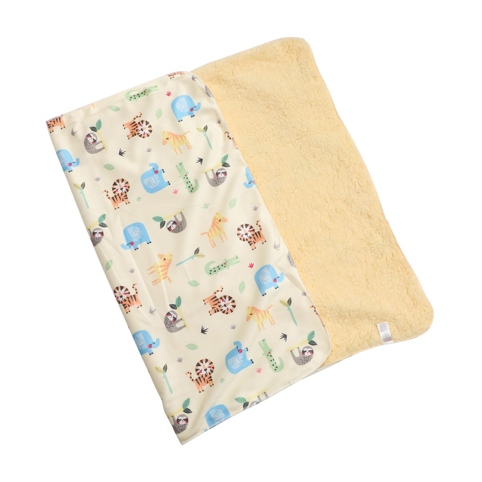 Couverture polaire jaune corail pliable et portable pour lit enfant