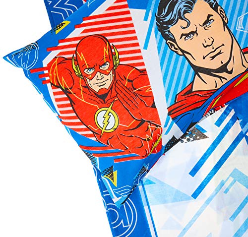 Jogo de Cama Solteiro Estampado Liga da Justiça 1,50 m x 2,10 m Com 2 peças