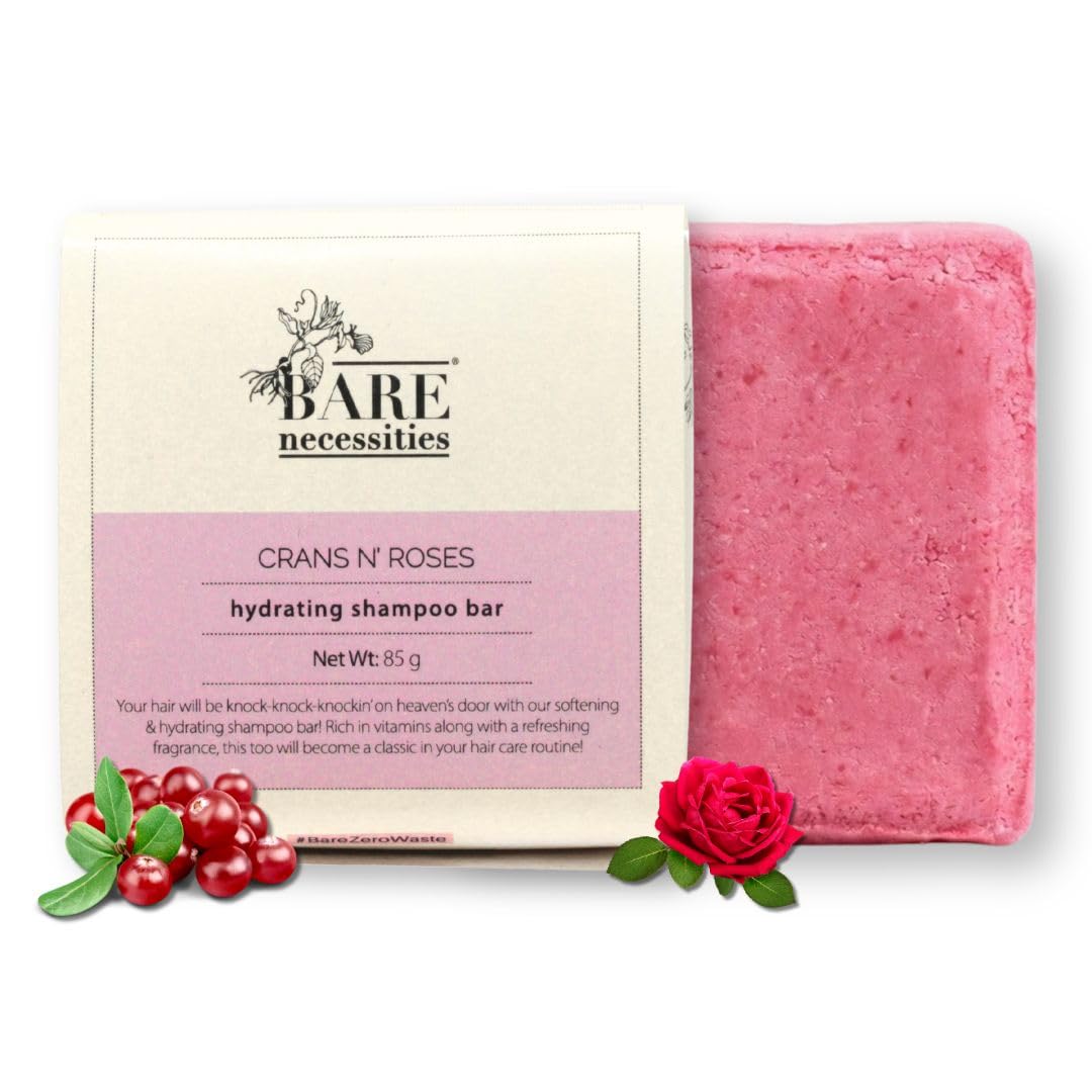Bare Necessities Cranberry & Rose Organic Shampoo Bar | With Oat Protein & Seaweed Extract for Stronger Hair | Sulphate & Paraben Free | Vegan, Natural, Eco-Friendly | For Men & Women - 85g-image-44