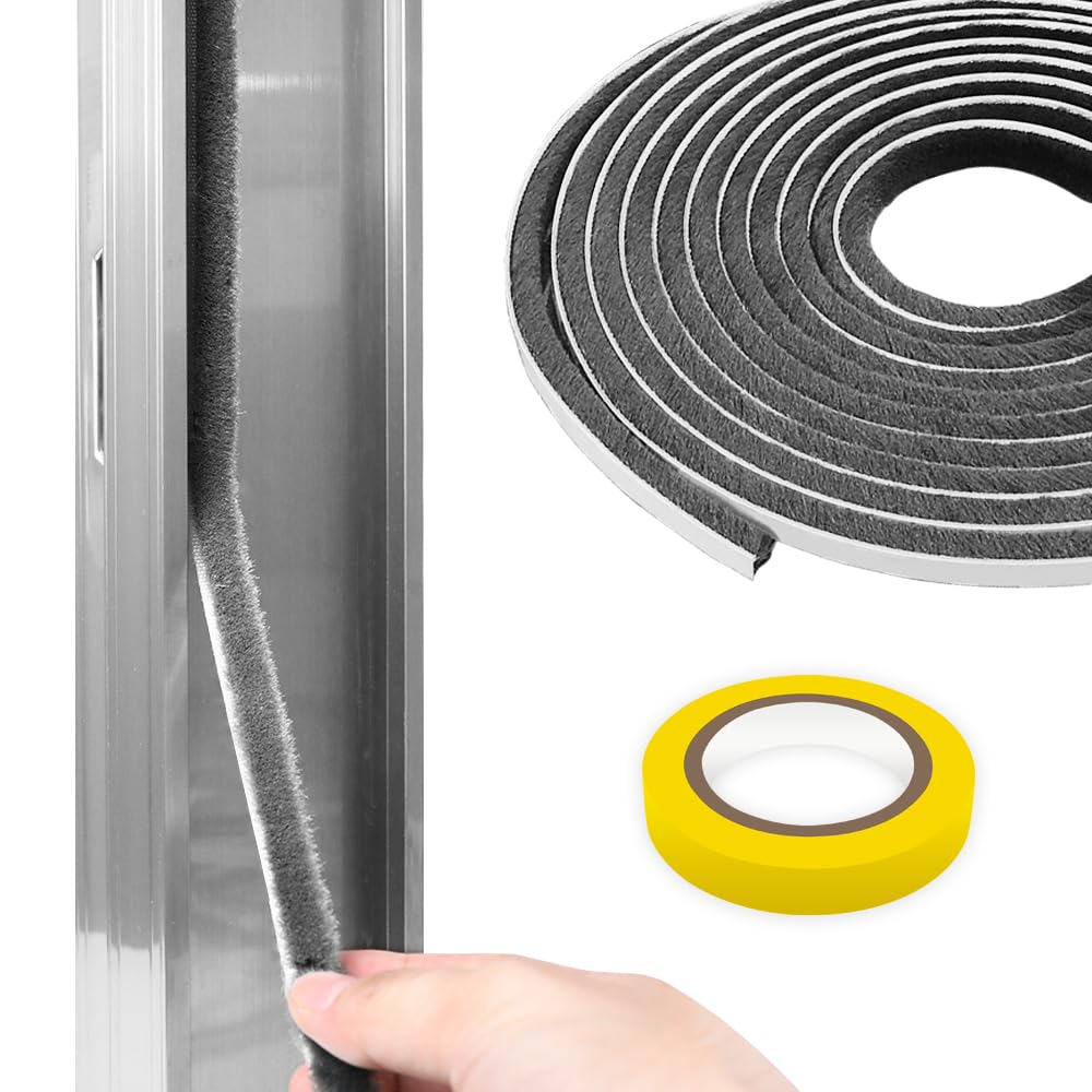 隙間テープ すきまモヘアテープ すきま風防止 全長10m 毛足長さ5ｍｍ 隙間風防止テープ 網戸 引き戸 玄関 ドア 隙間対策 窓 サッシ隙間 すきまテープ 防音テープ 寒さ対策 騒音軽減 虫よけ 気密性UP 虫塵 花粉防止 エアコン効率アップすきまモヘア型 (グレー9mm×10m×毛足長さ5ｍｍ)