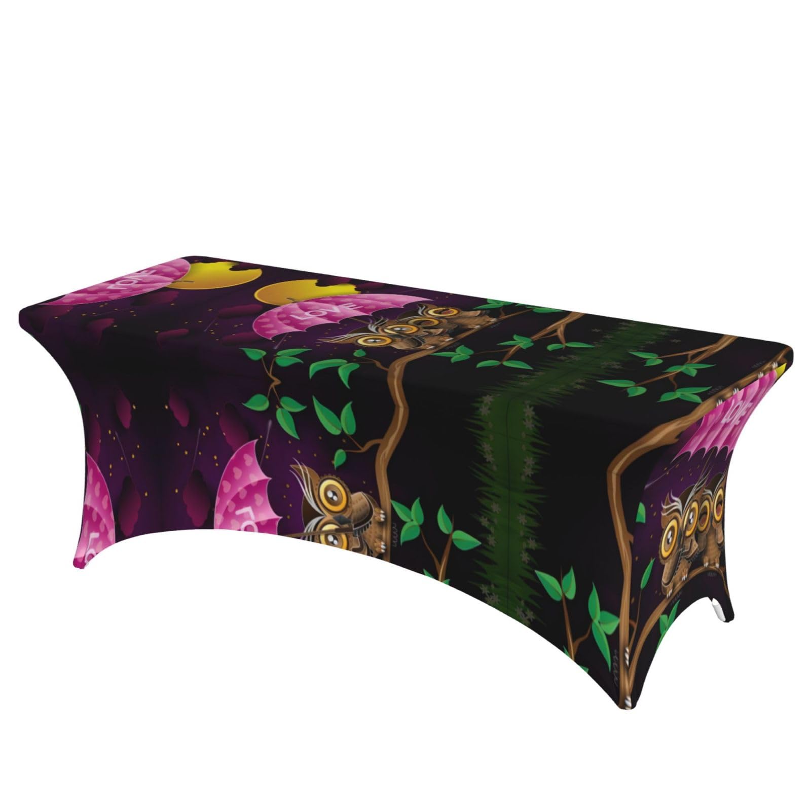 Nappe imprimée hibou fixe pour table 1,8 m : fini le tissu qui bouge !
