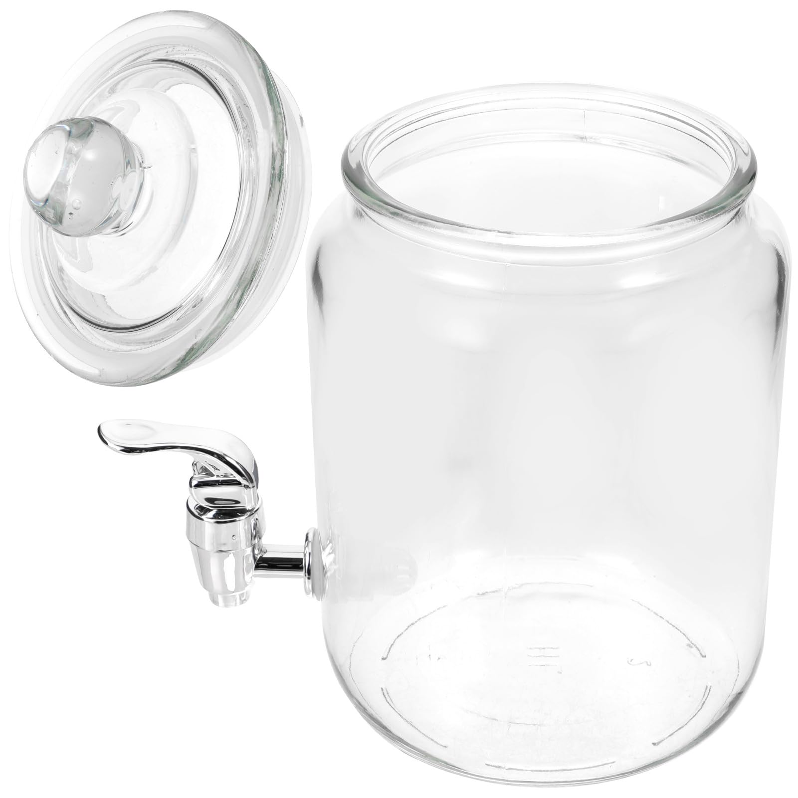 Verschlossener Getränkebehälter aus Glas mit Zapfhahn und Transparentem Design zum Aufbewahren von Saft und Wein für Zuhause und Partys