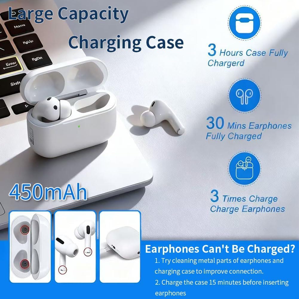 Yiko Custodia di ricarica wireless di ricambio compatibile con AirPods Pro 3 (2025), custodia di ricarica wireless con pulsante di sincronizzazione e accoppiamento Bluetooth (cuffie non incluse)
