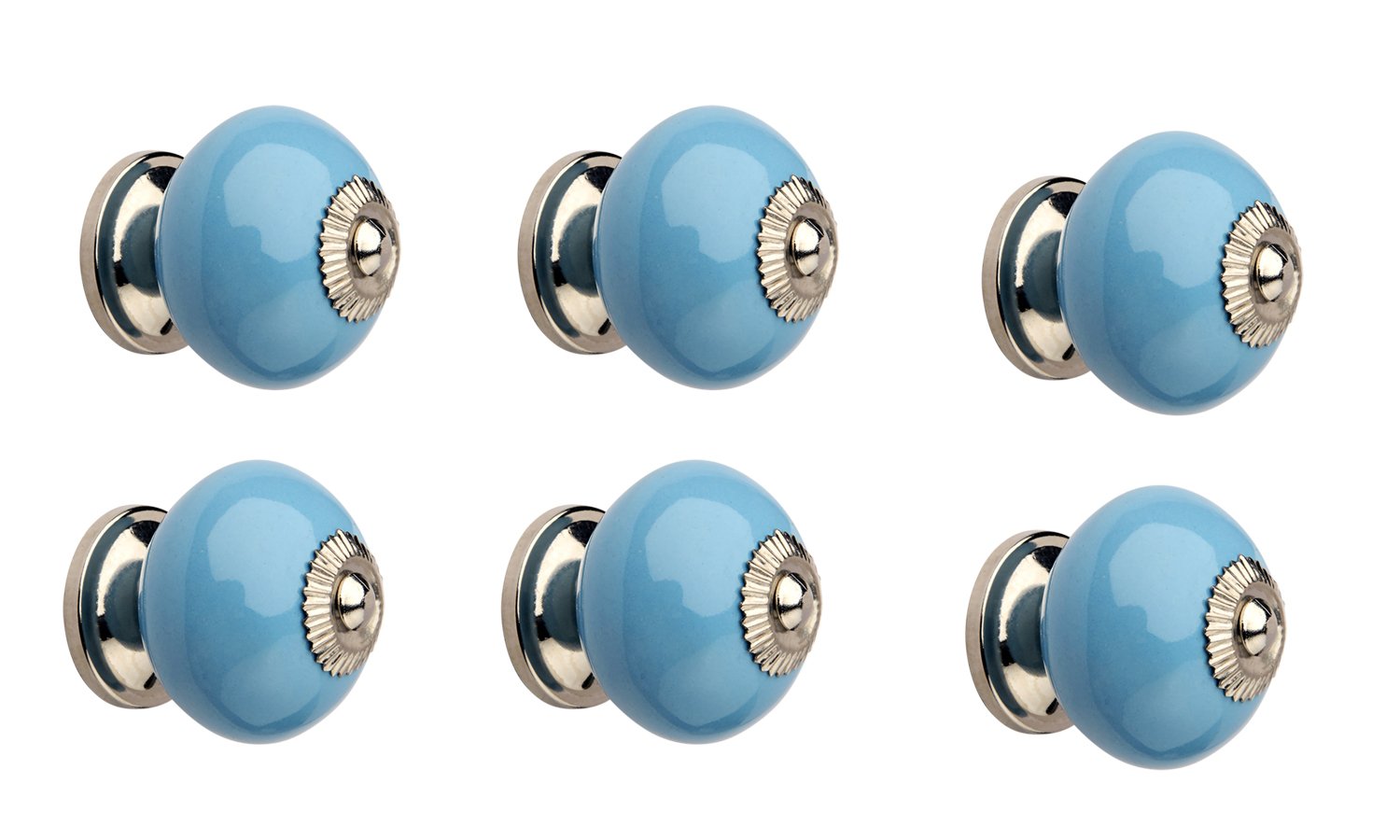 HOBKNOBS (Set of 6 Blue Ceramic Polished knobs - Blue. (B06WWDVT4D) Amazon Price History, Amazon Price Tracker