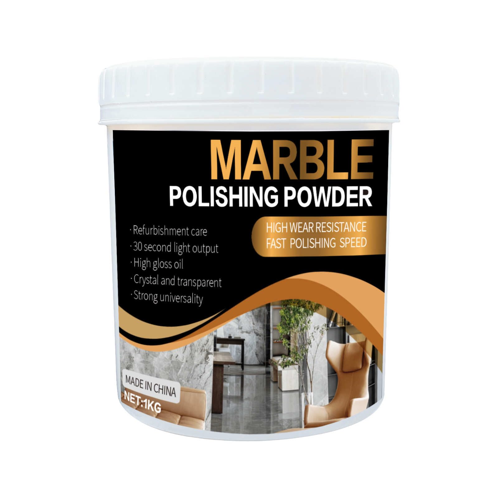 Marble Polishing Powder – for Granite, Marble & Stone Surfaces?Restores Shine & Removes Scratches?Professional Polish for Countertops, Floors & Walls?2.2LB