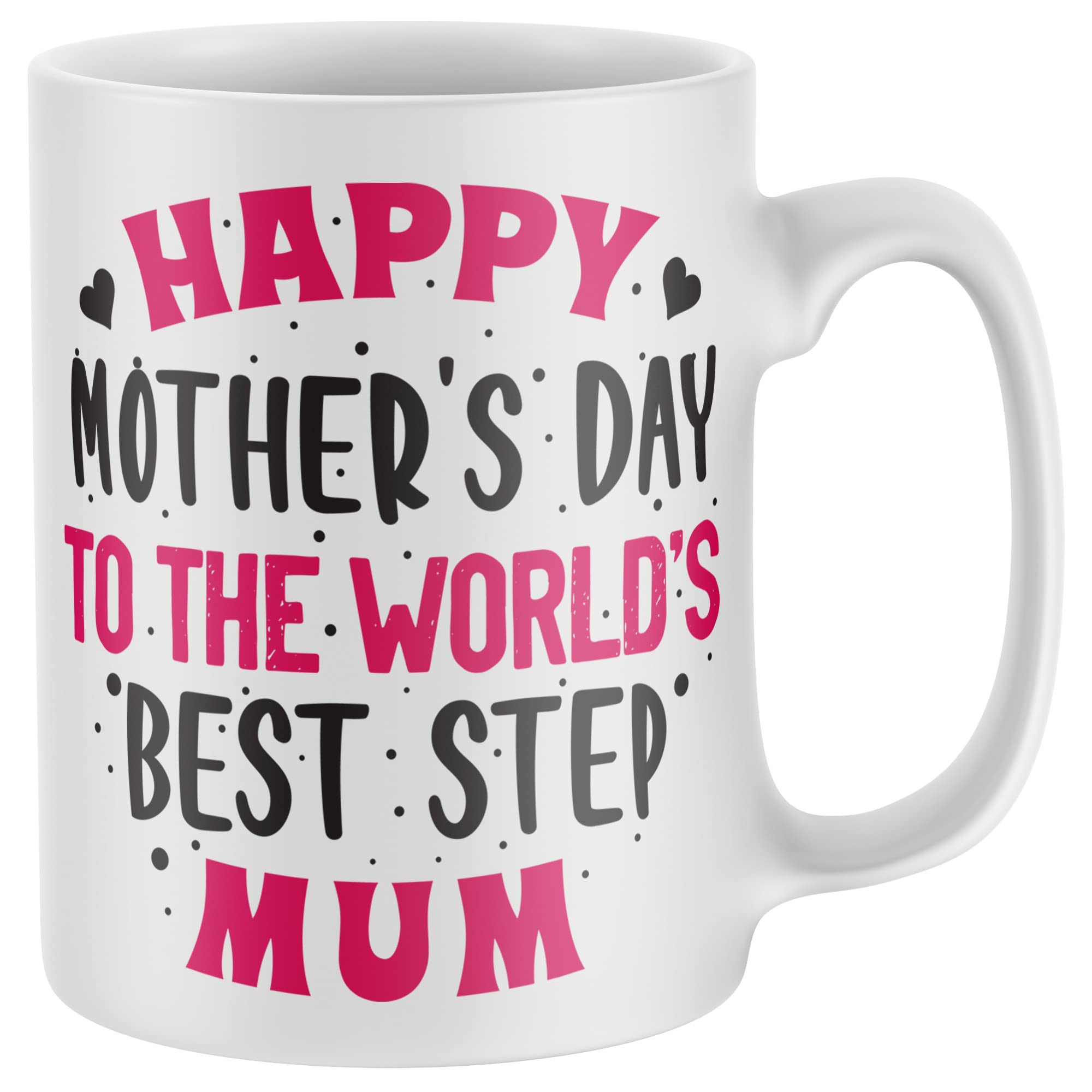 Purple Print House Happy Mothers Day To The Worlds Best Step Mum Mug for Mom Son Daughter Mothering Sunday Tea Coffee Drinking Cup