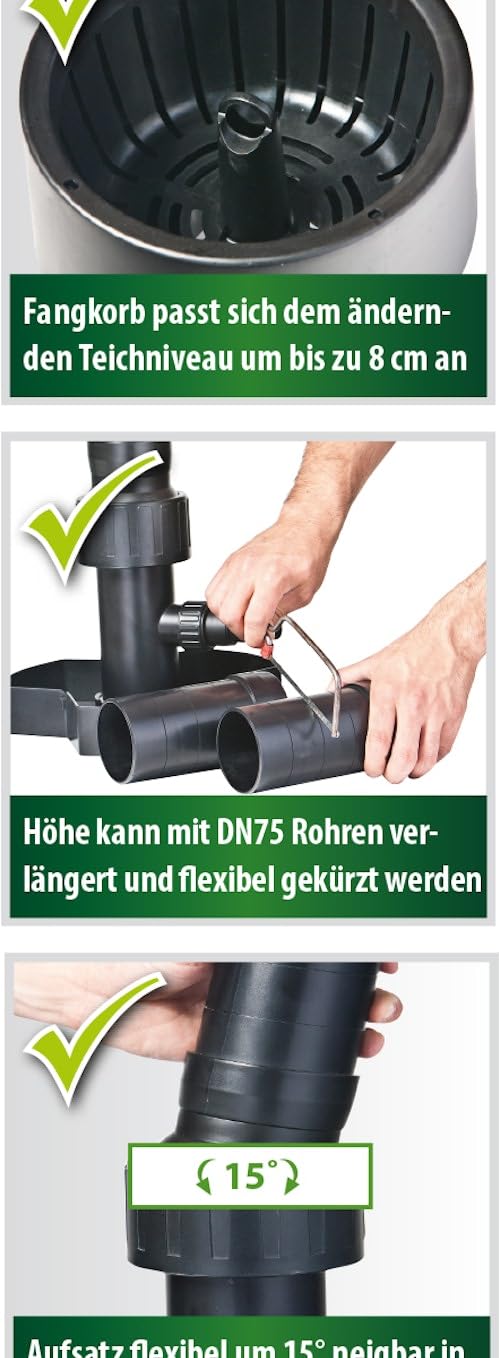 HEISSNER Stagno Skim-Skimmer per superfici, Nero