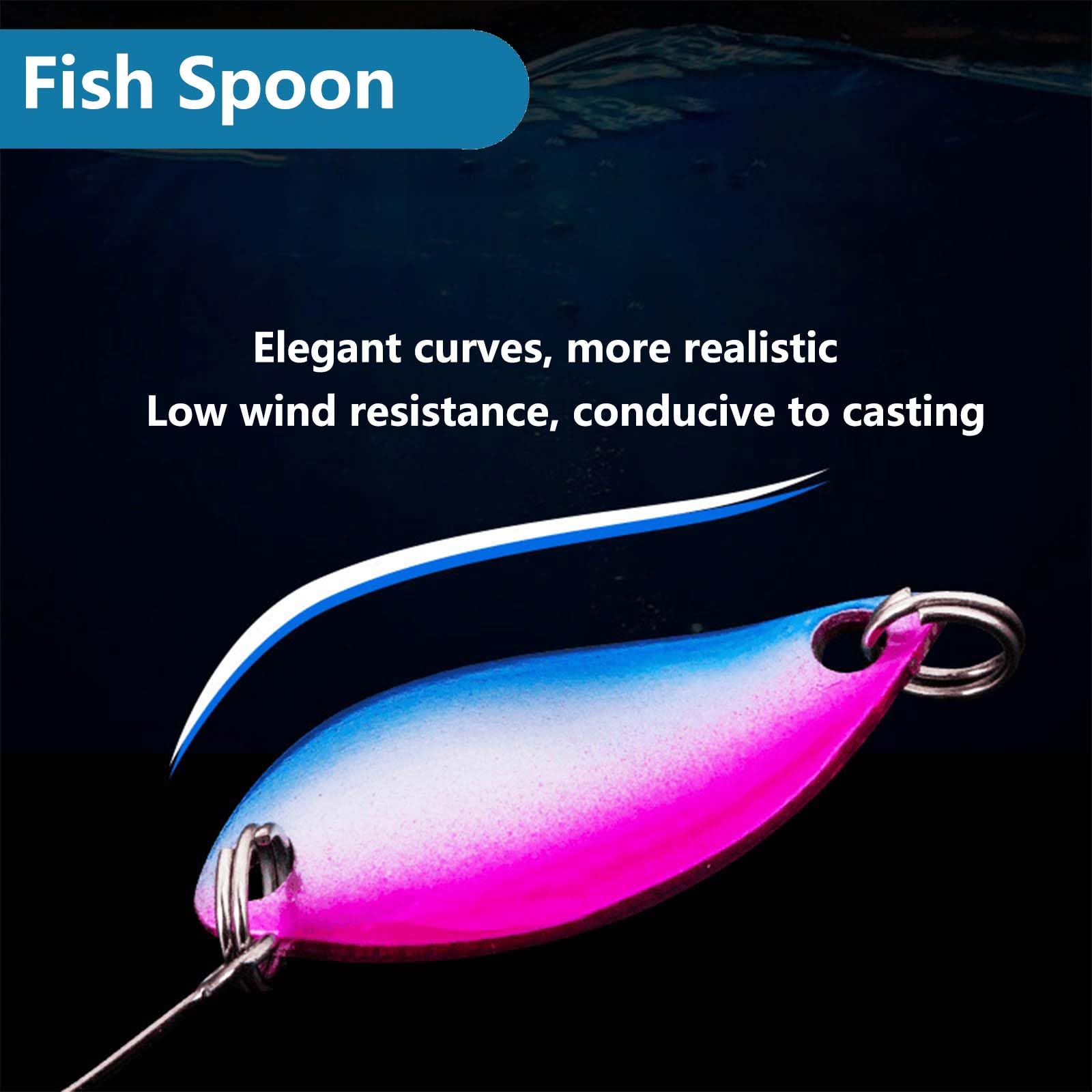 Kit 12 Pezzi Spoon Trout Area, Esche Artificiali 2.5g 3.5g 5g, Accessori per Pesca Alla Trota, Set di Esche in Metallo Cucchiaini per Lago
