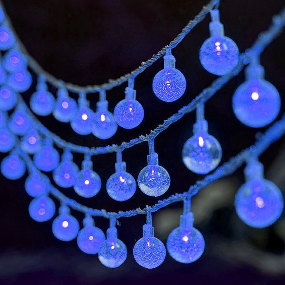 Qqy Blue Led Globe String Lights, Fairy Lights Usb Powered Christmas Light For Home Party Patio Garden Wedding (6M 40Led, )