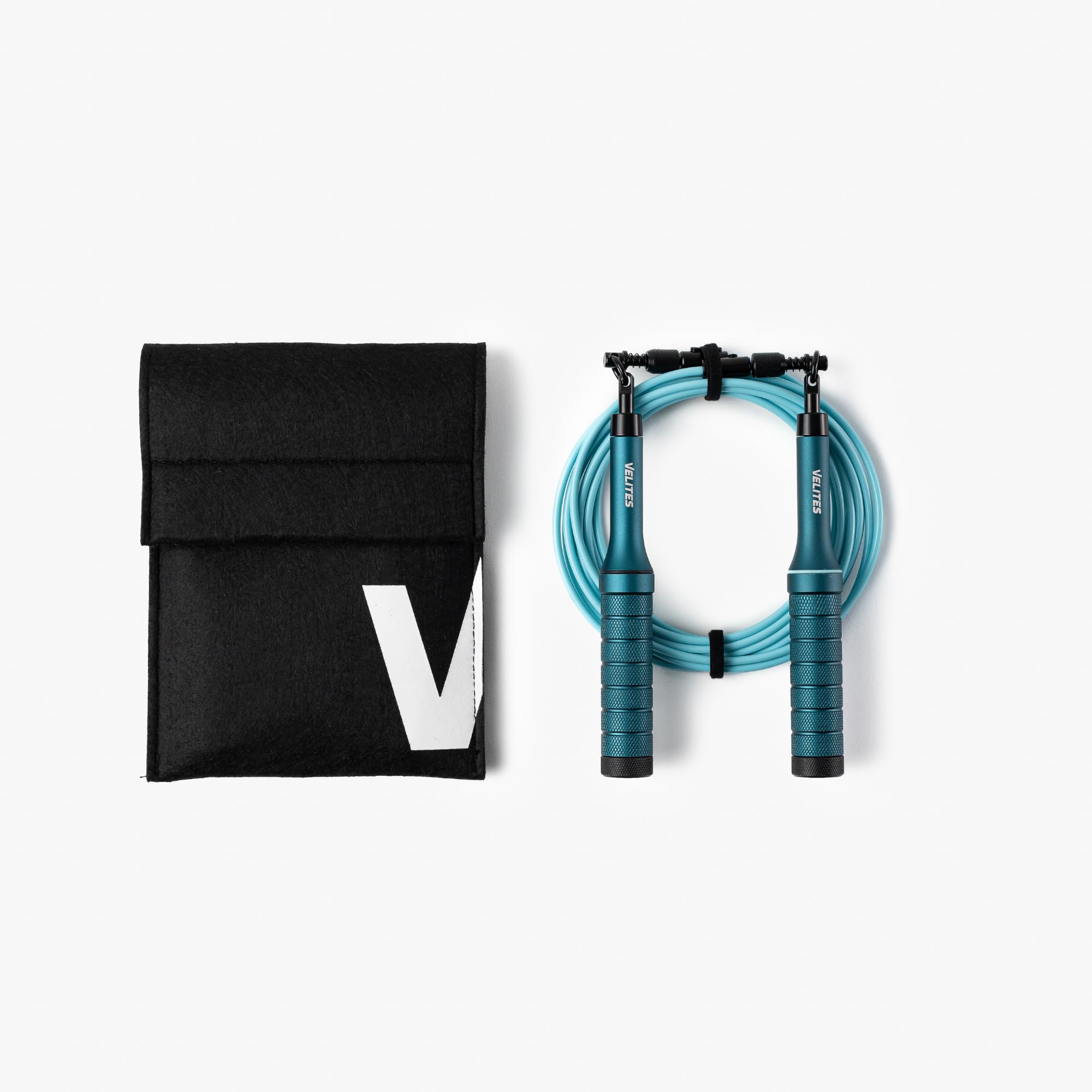Velites Earth 2.0 Corda per saltare in alluminio aereo | Blue | Sistema avanzato con cuscinetti e cavo da 4 mm | Personalizzabile con pesi | App di allenamento inclusa